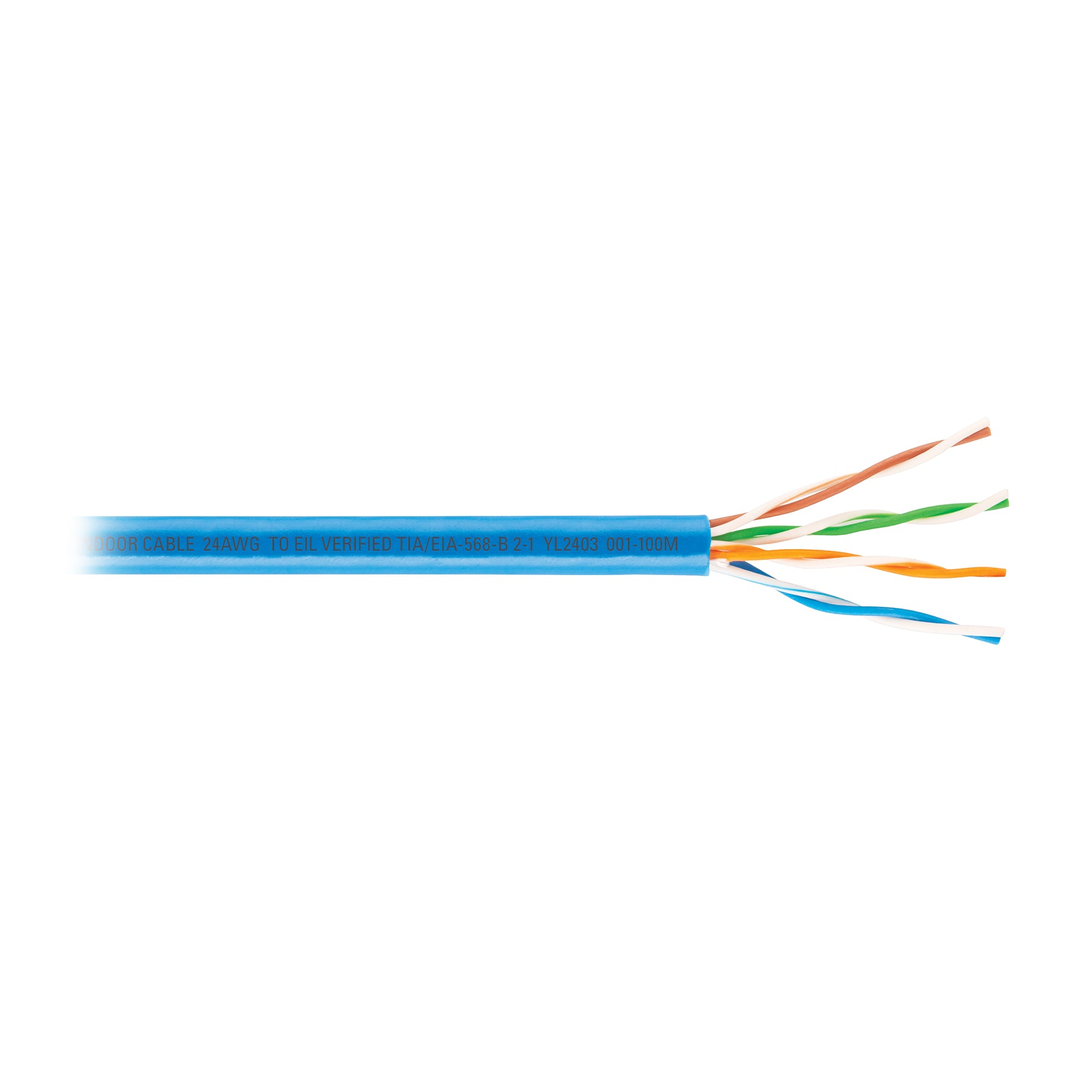 Metro de cable UTP CAT5E, Bobina de 100m, azul, VOLTECK
