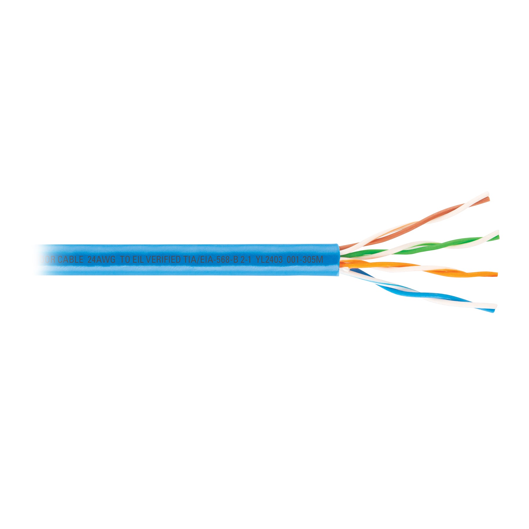 Metro de cable UTP CAT5E, Bobina de 305m, azul, VOLTECK