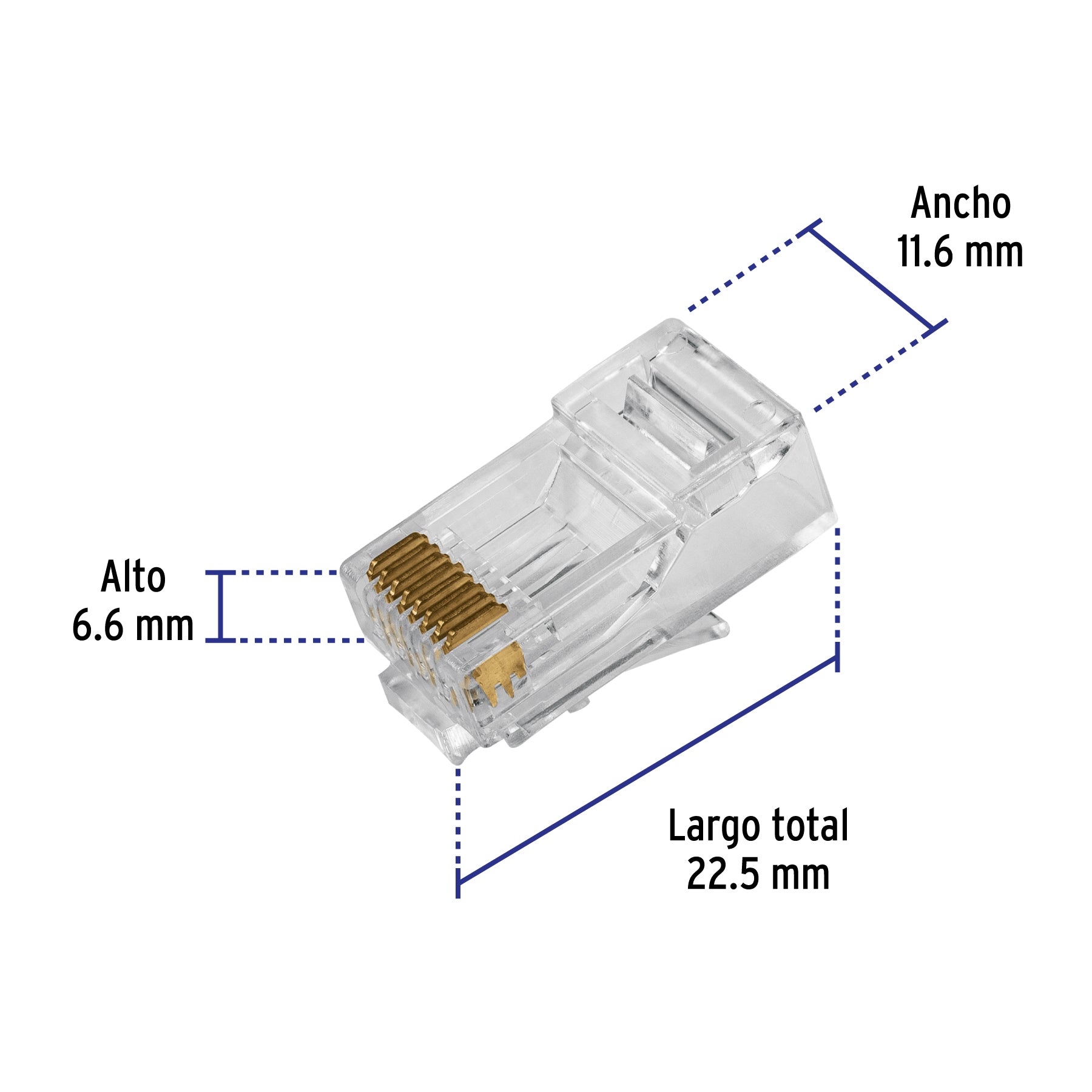 Plug RJ45 CAT5E, Bote con 100 piezas, VOLTECK