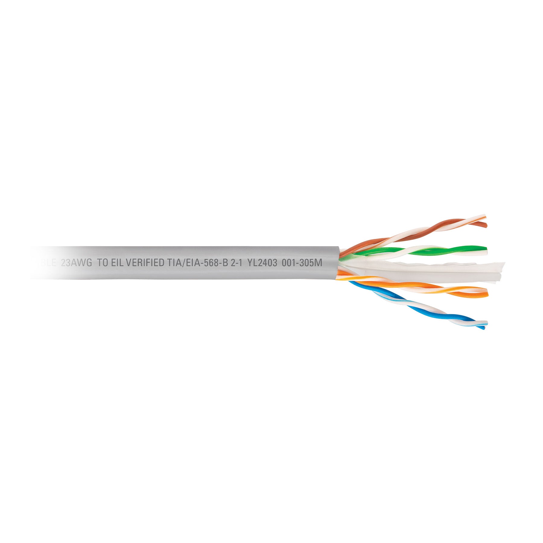 Metro de cable UTP CAT6, Bobina de 305m, gris, VOLTECK