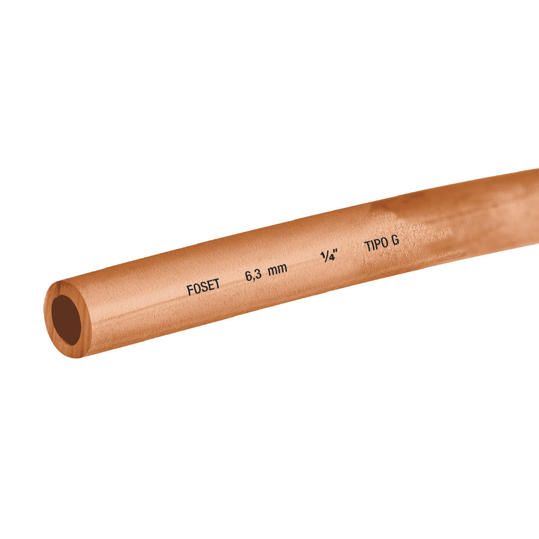 Tubo flexible de cobre 1/4", rollo de 15m, 1.7kg, FOSET