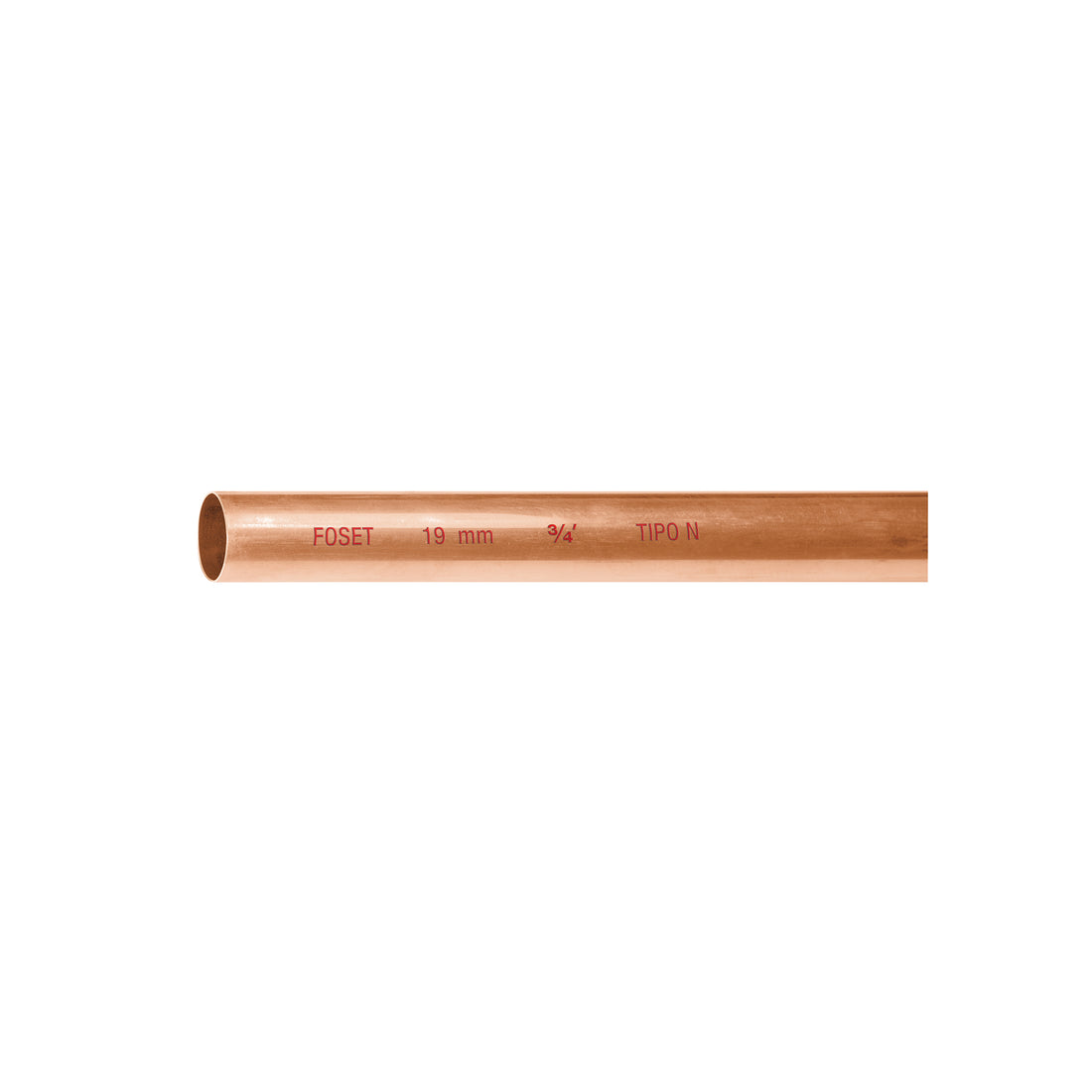 Tubo rígido de cobre 3/4" tipo "N", 3m, 0.9kg, FOSET