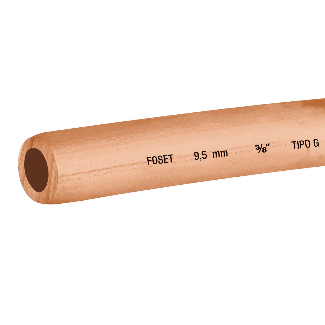 Tubo flexible de cobre 3/8", rollo de 15m, 2.6kg, FOSET