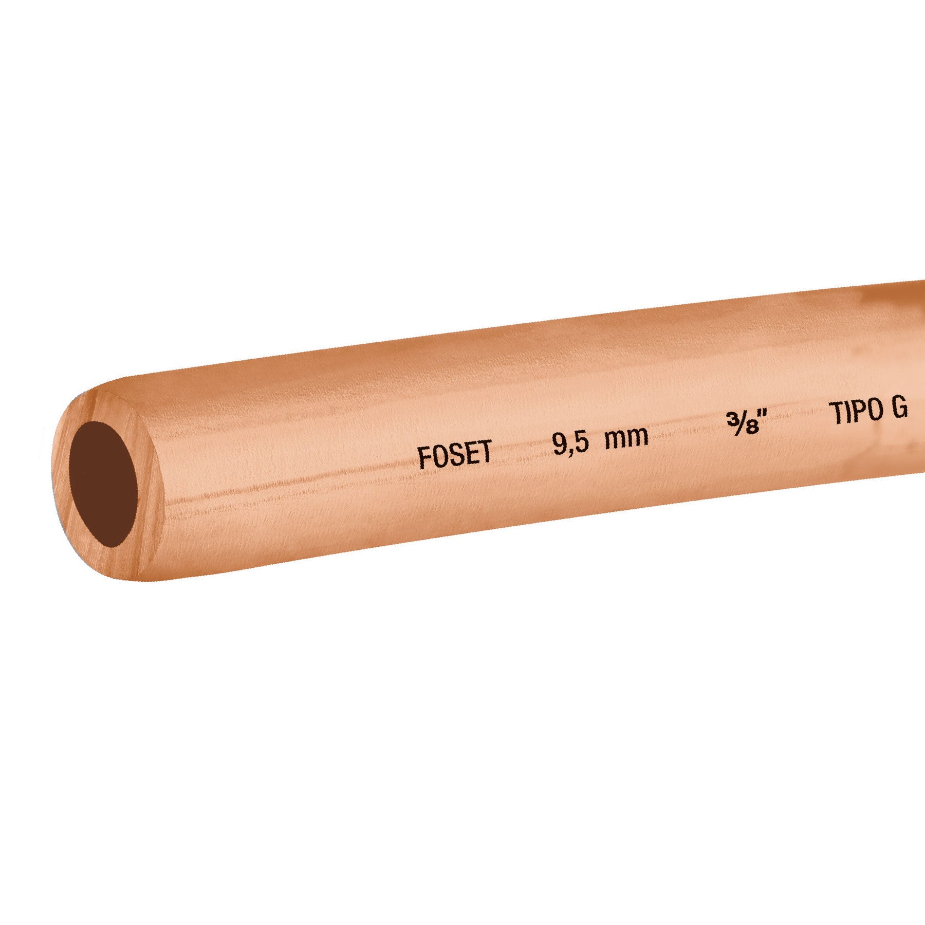 Tubo flexible de cobre 3/8", rollo de 15m, 2.6kg, FOSET