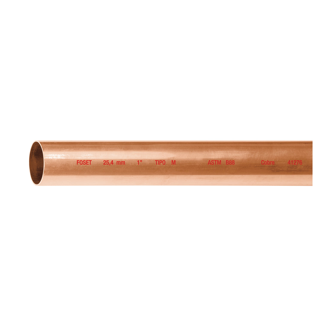 Tubo rígido de cobre 1" tipo "M", 3m, 2.0kg, FOSET