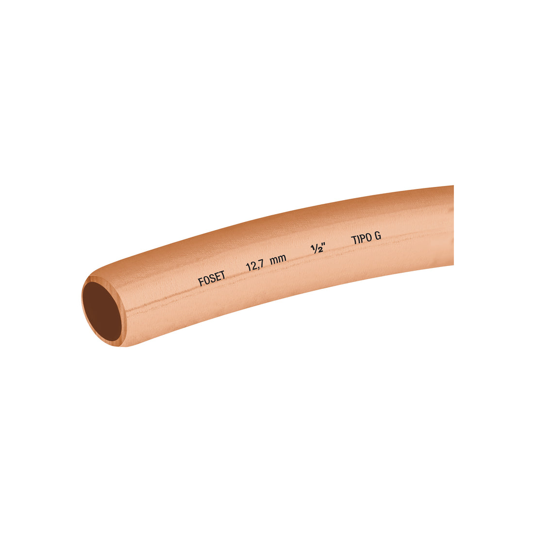 Tubo flexible de cobre 1/2", rollo de 15m, 3.7kg, FOSET