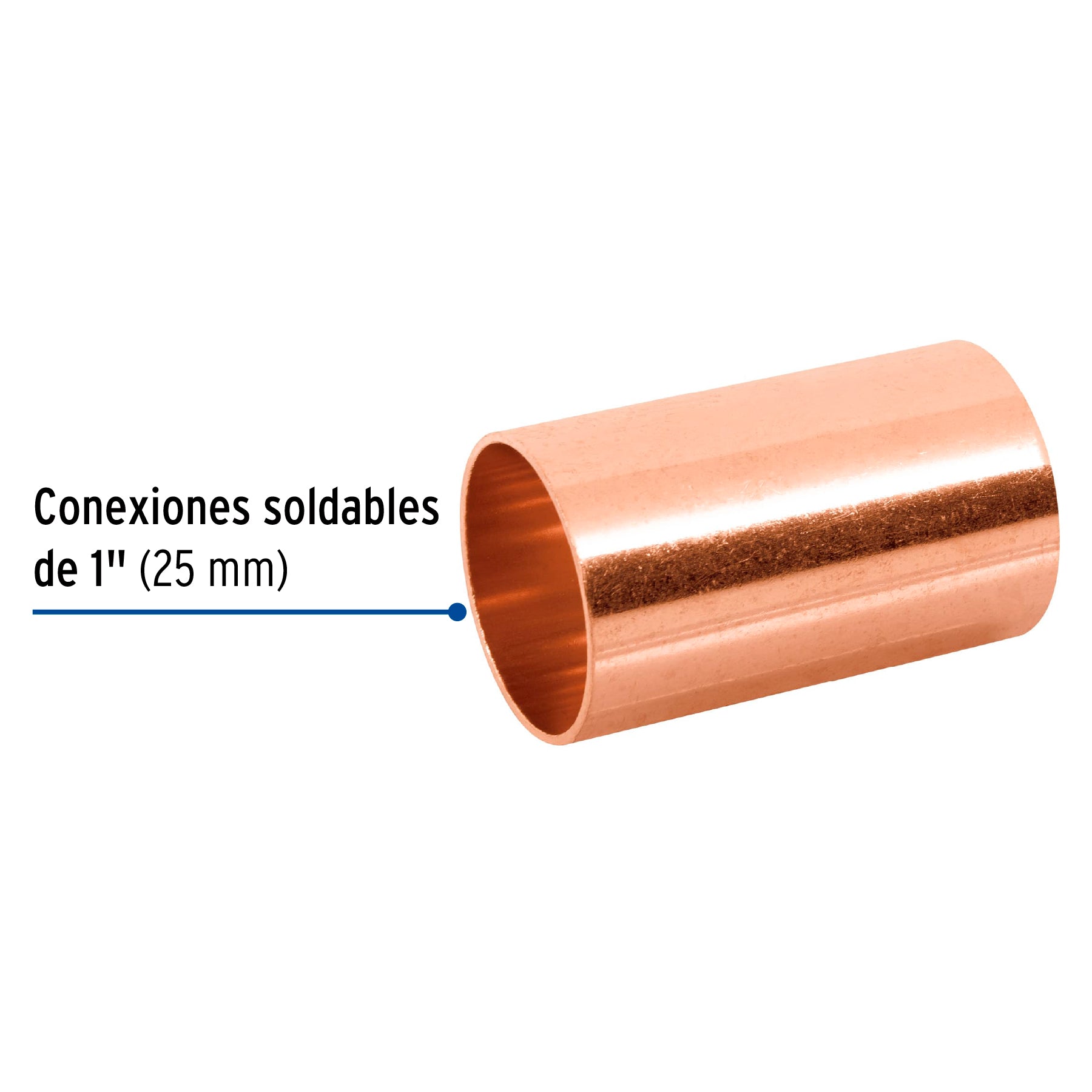 Cople de cobre 1", sin ranura, FOSET