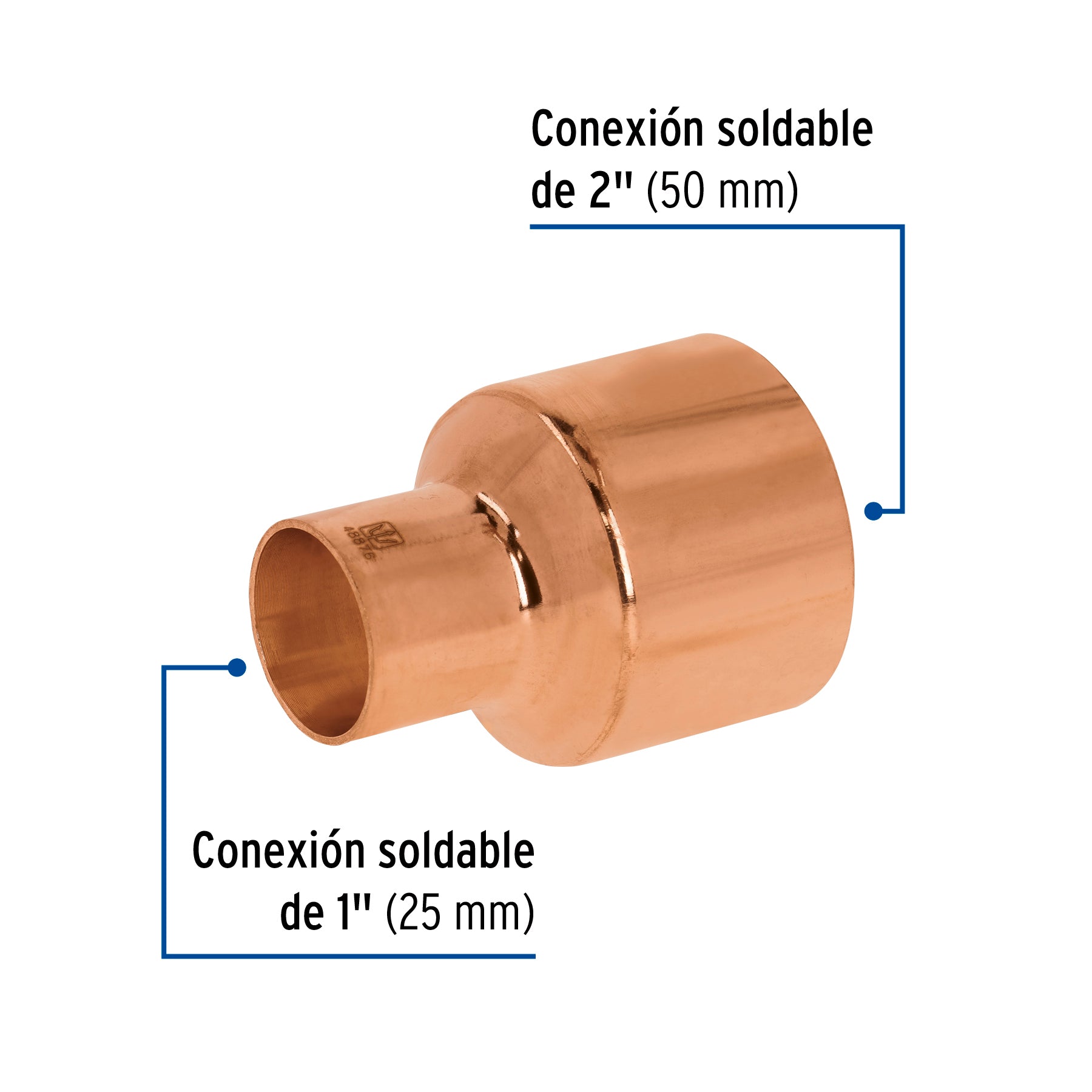 Reducción bushing de cobre 2 x 1, FOSET