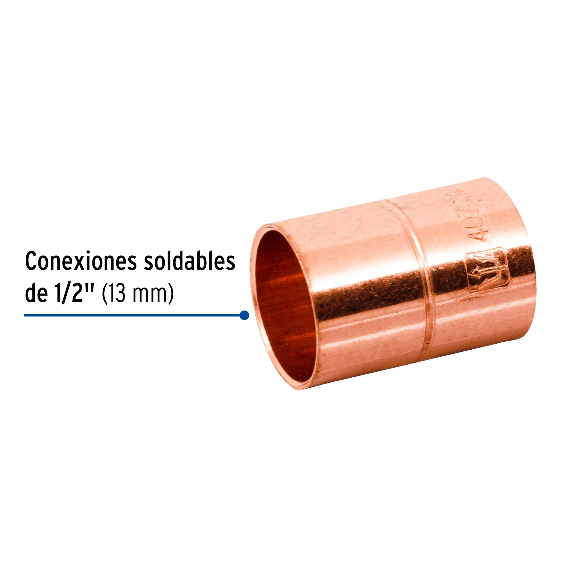 Cople de cobre 1/2", con ranura, FOSET