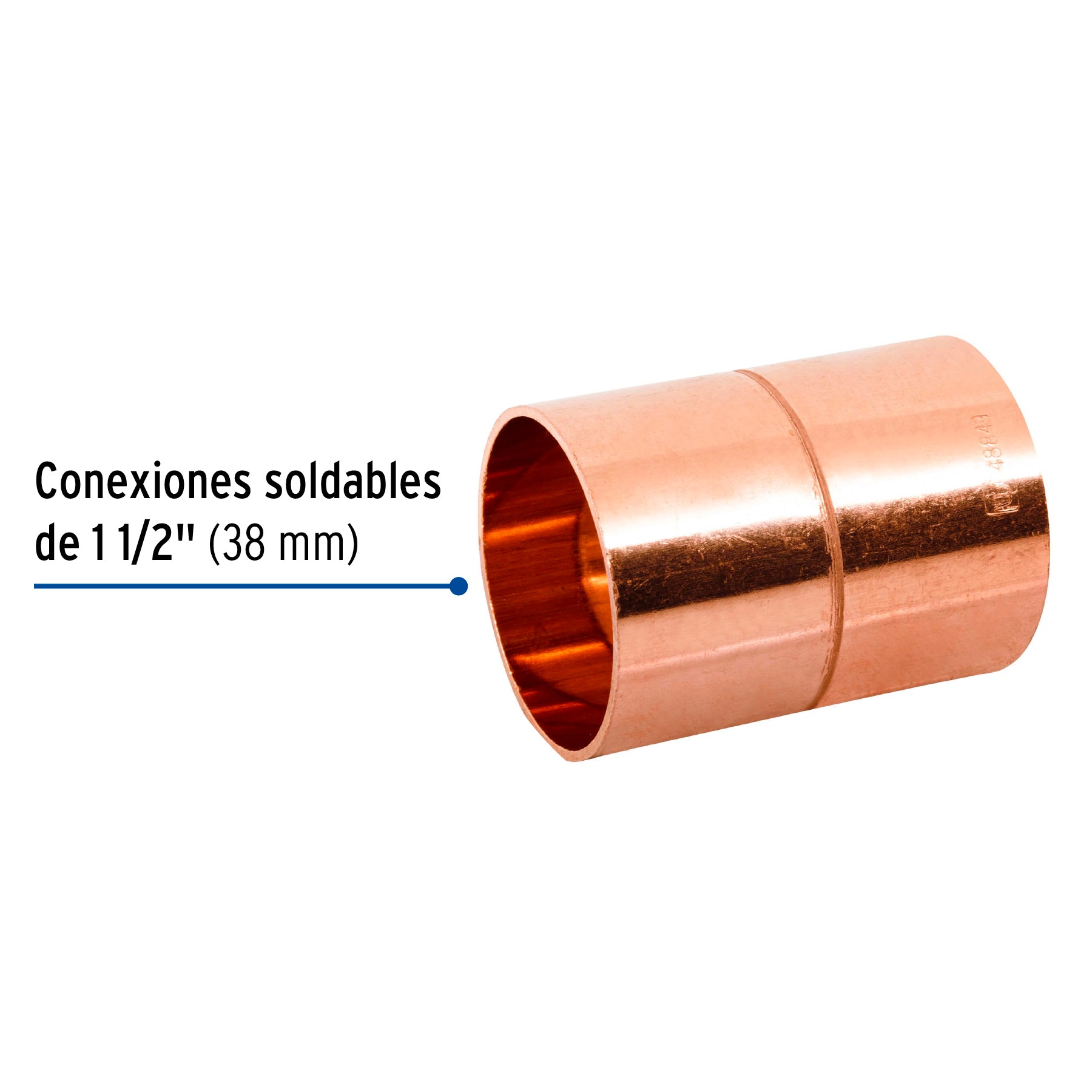 Cople de cobre 1-1/2", con ranura, FOSET