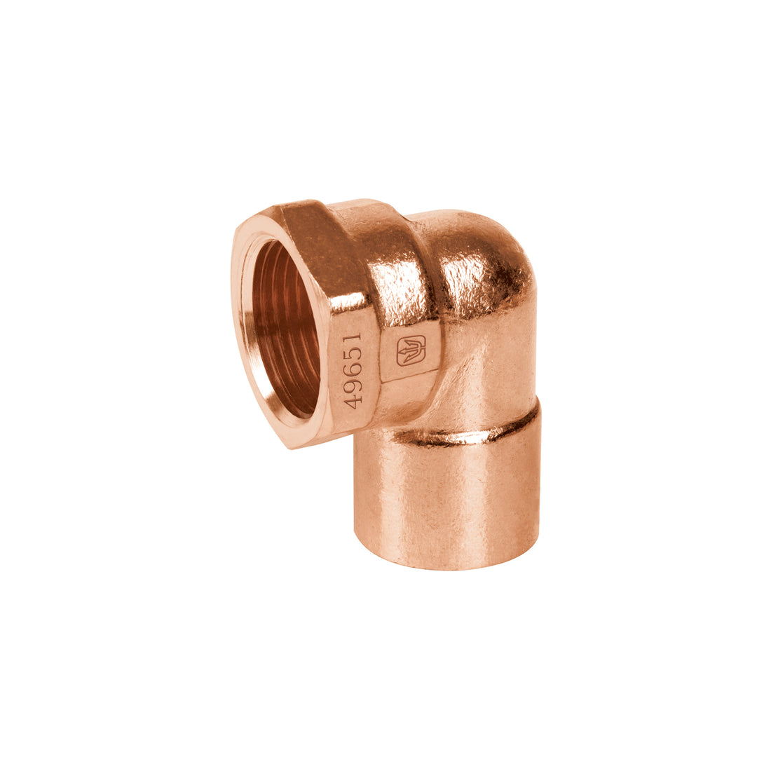 Codo 90° de cobre, rosca interior 3/4", FOSET