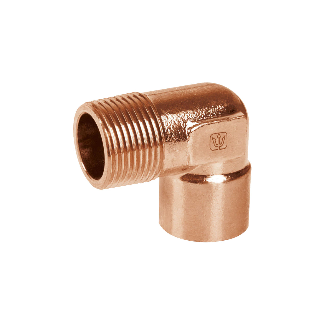 Codo 90° de cobre, rosca exterior 1", FOSET