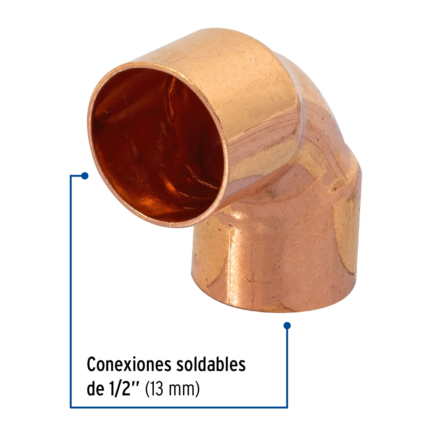 Codo 90° de cobre 1/2", FOSET BASIC