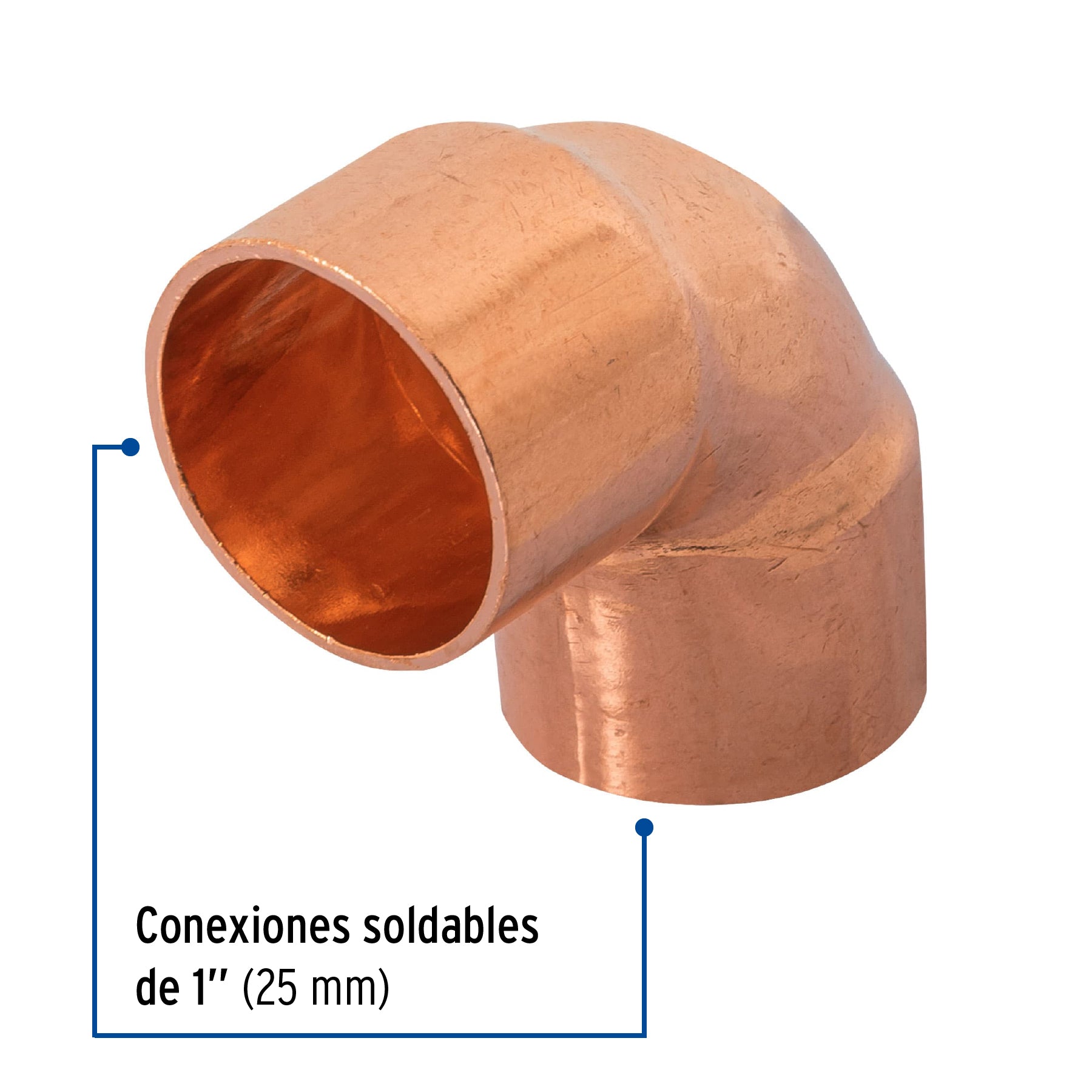 Codo 90° de cobre de 1", FOSET