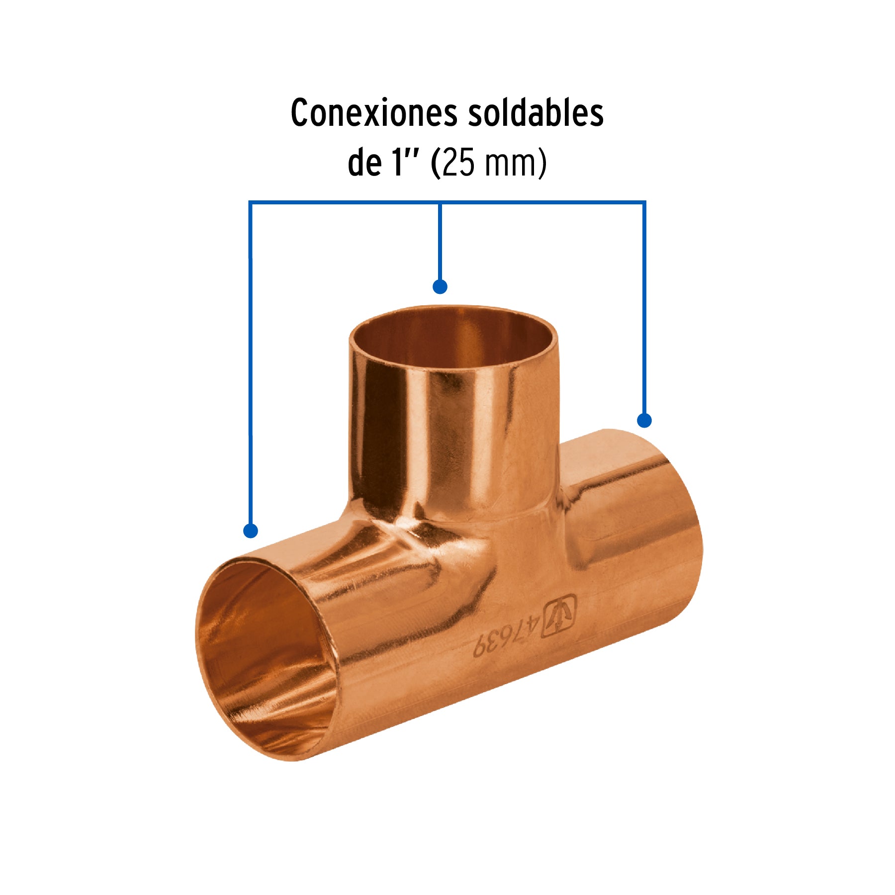 Tee sencilla de cobre 1", FOSET BASIC