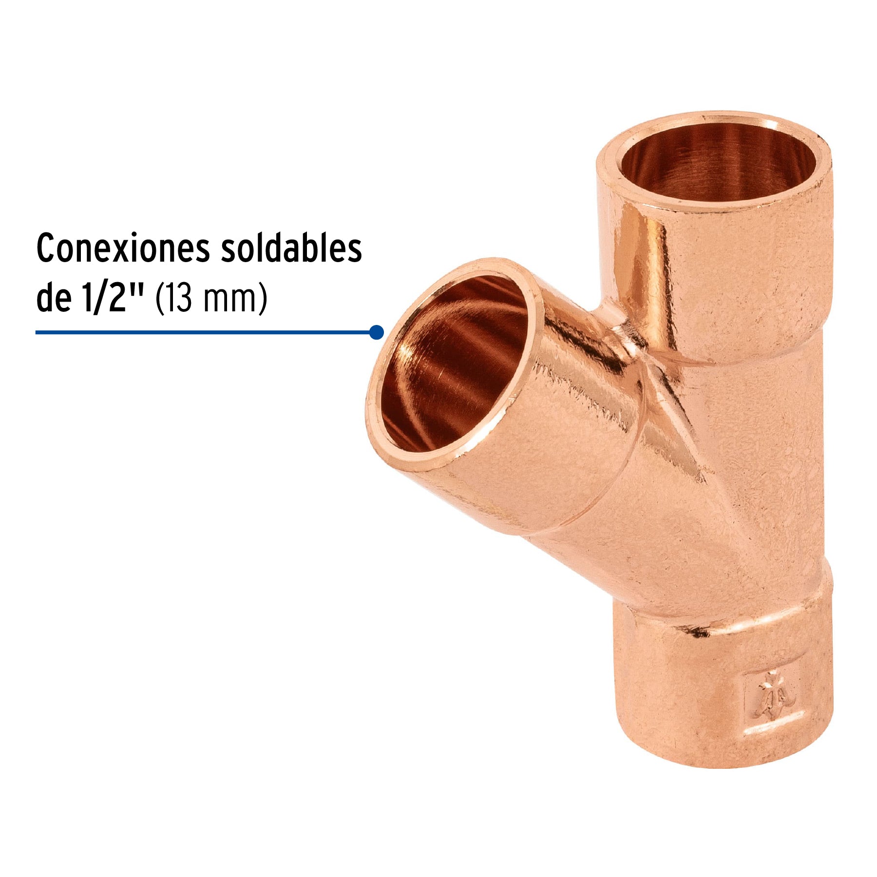 Yee sencilla de cobre 1/2", FOSET