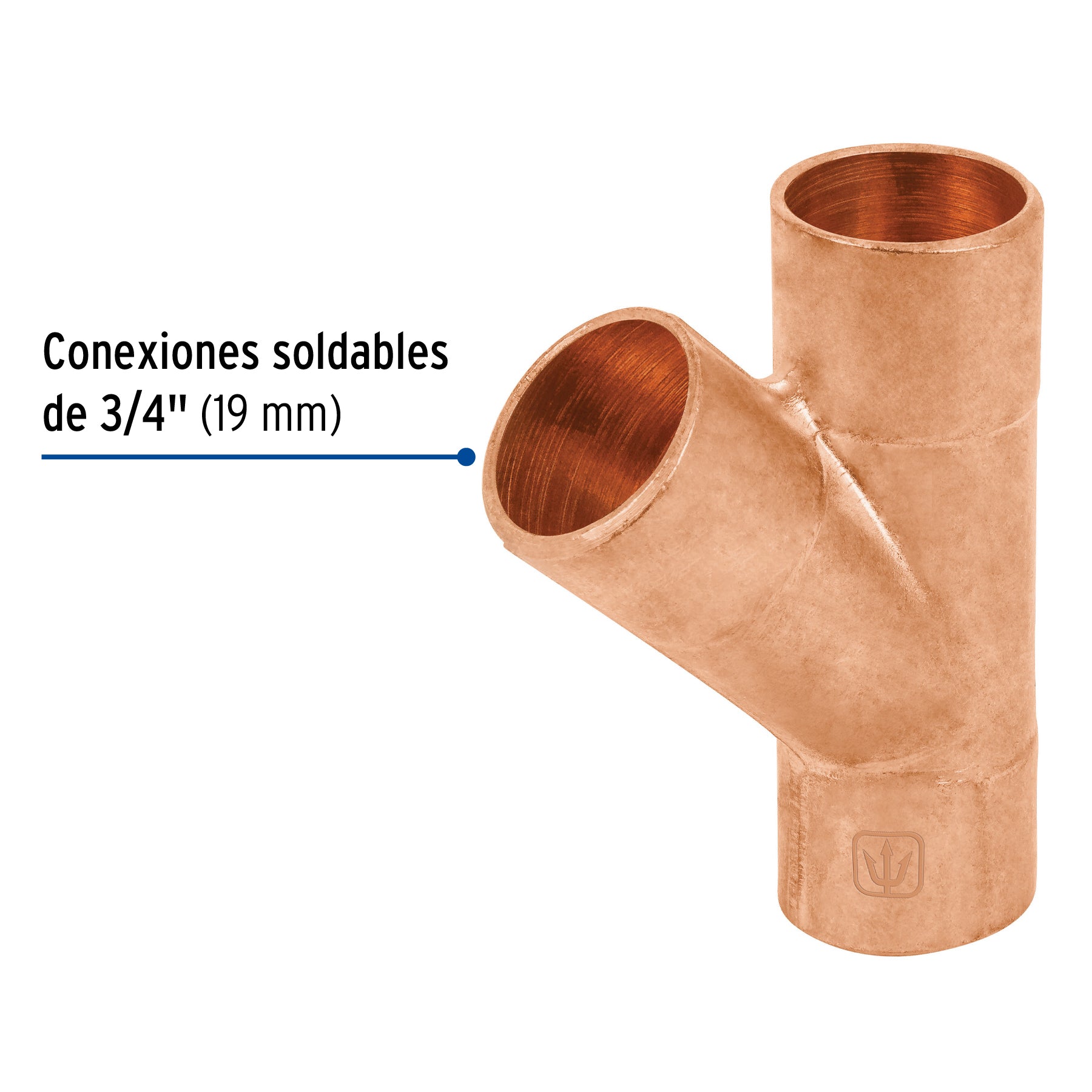 Yee sencilla de cobre 3/4", FOSET