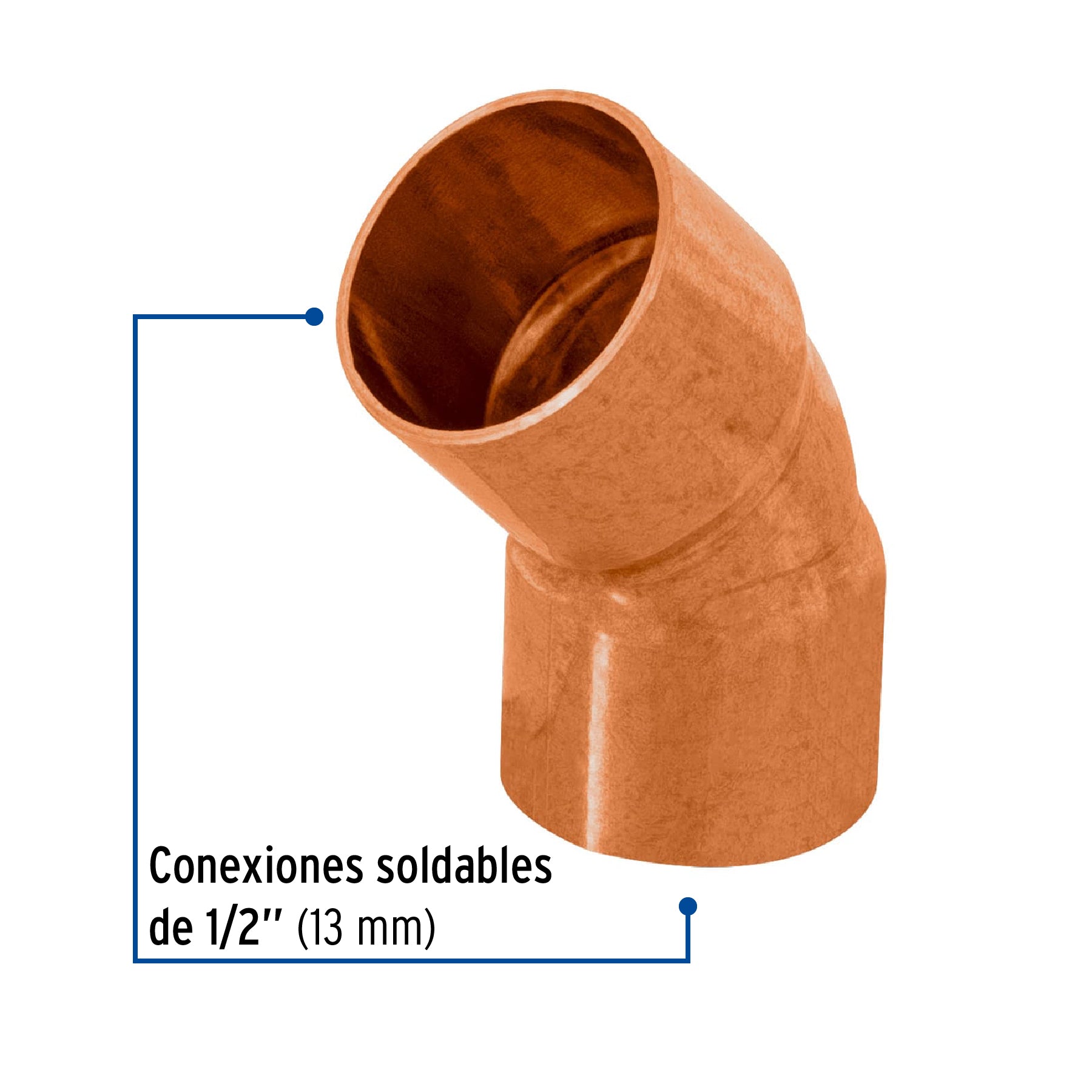 Codo 45° de cobre 1/2", FOSET BASIC