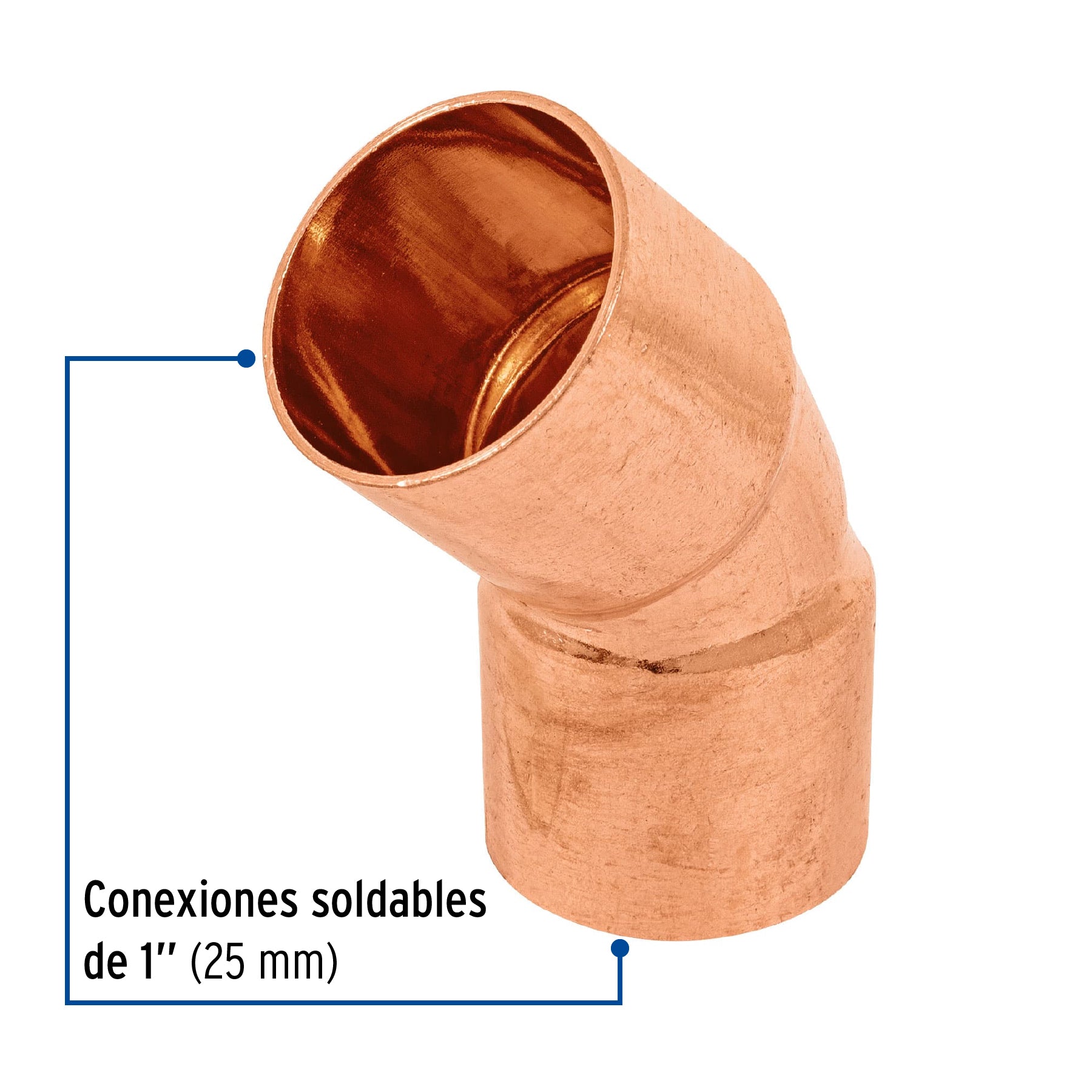 Codo 45° de cobre 1", FOSET BASIC
