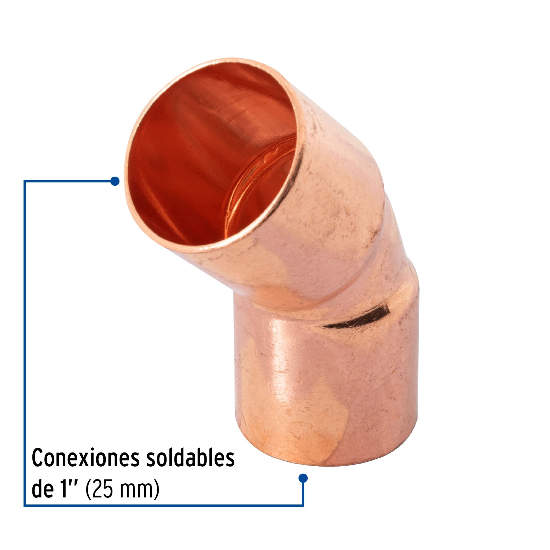 Codo 45° de cobre 1", FOSET