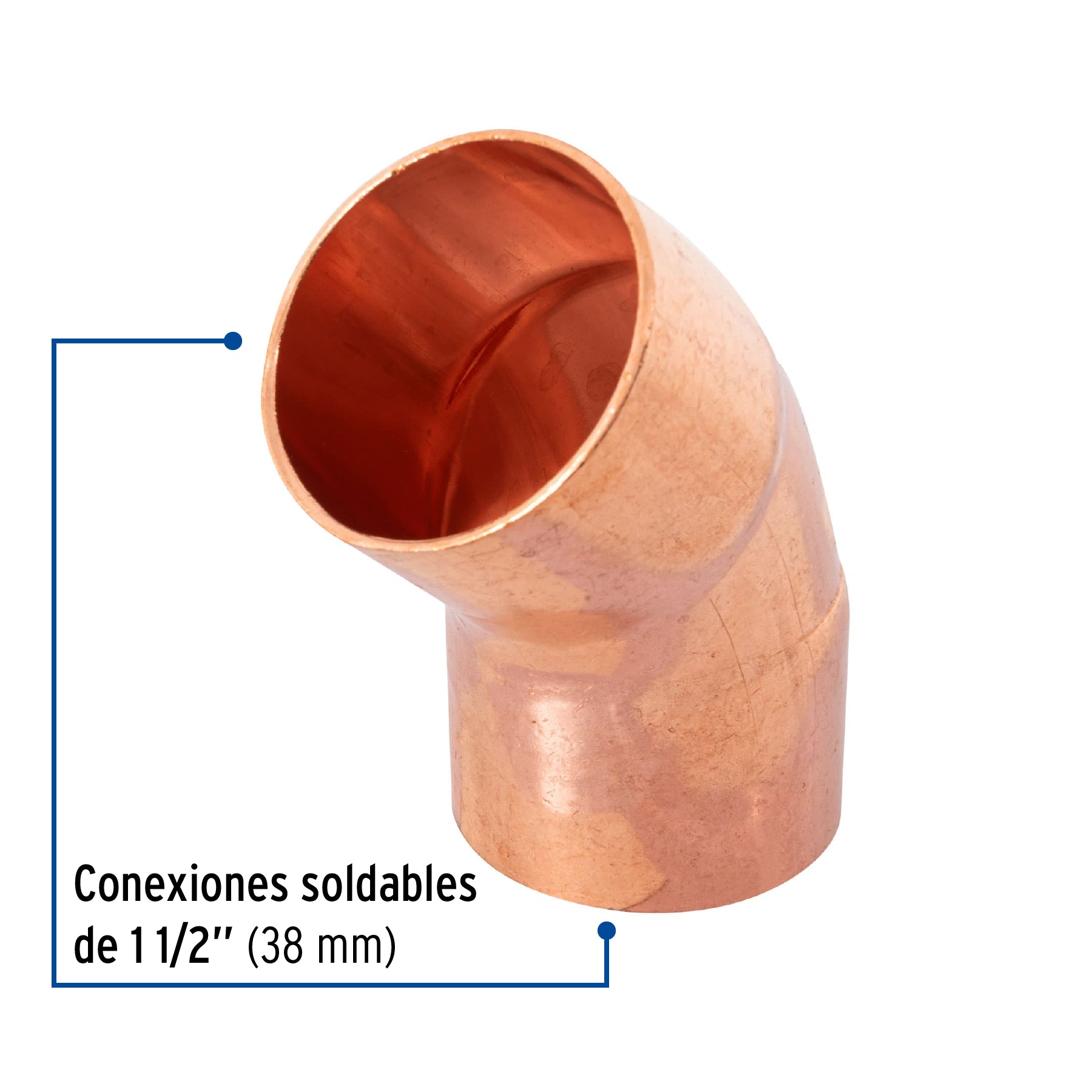 Codo 45° de cobre 1-1/2", FOSET