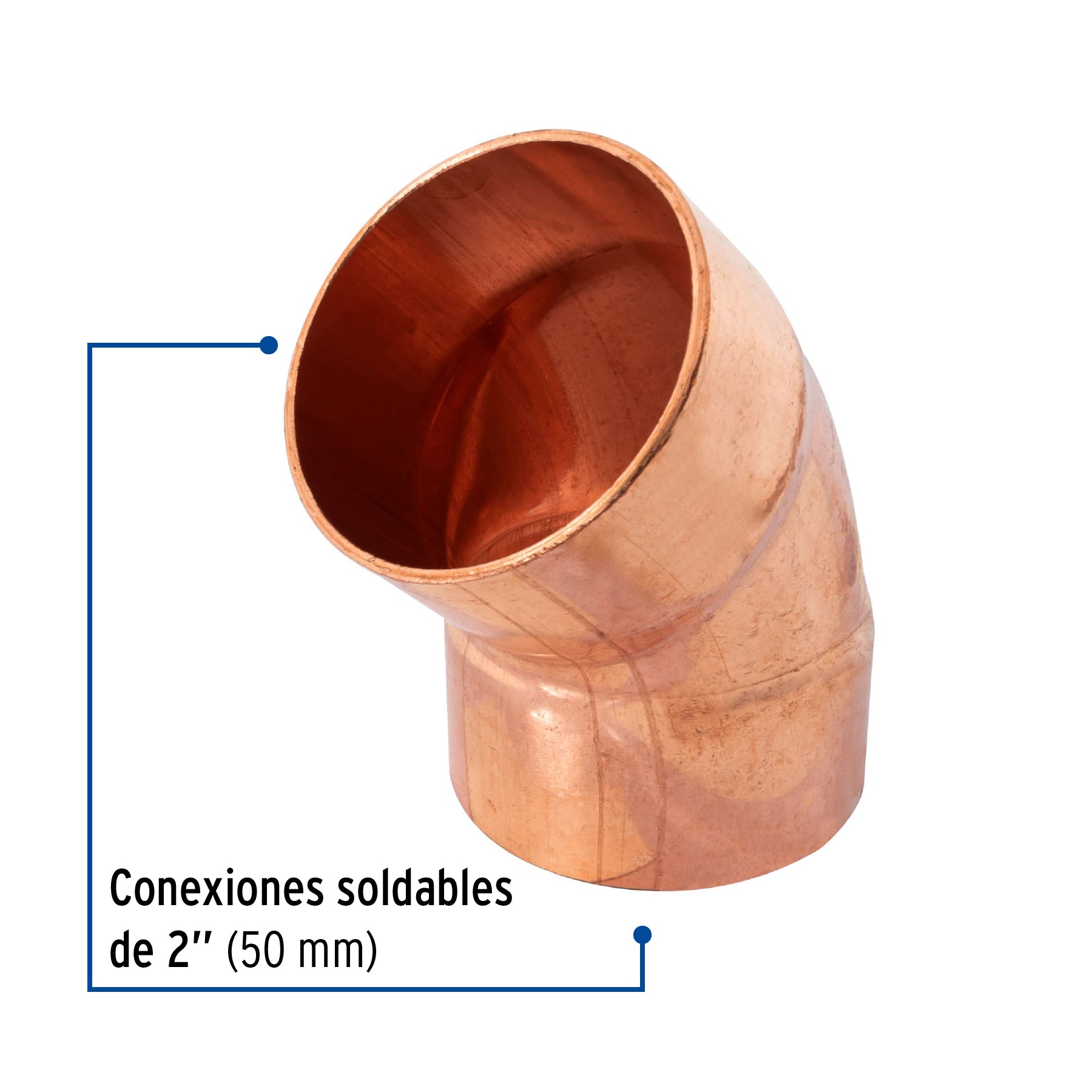 Codo 45° de cobre 2", FOSET