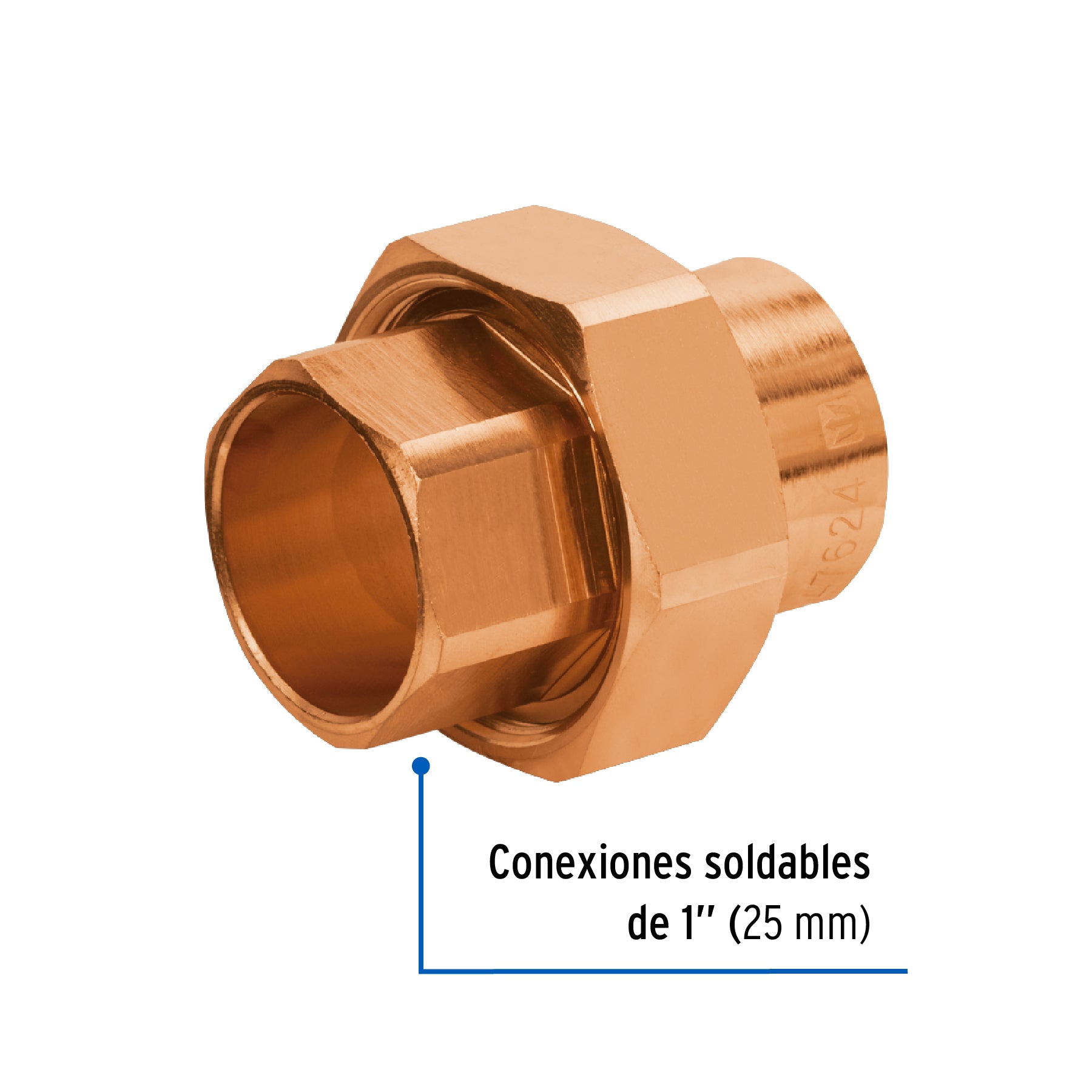 Tuerca unión de cobre de 1", FOSET BASIC