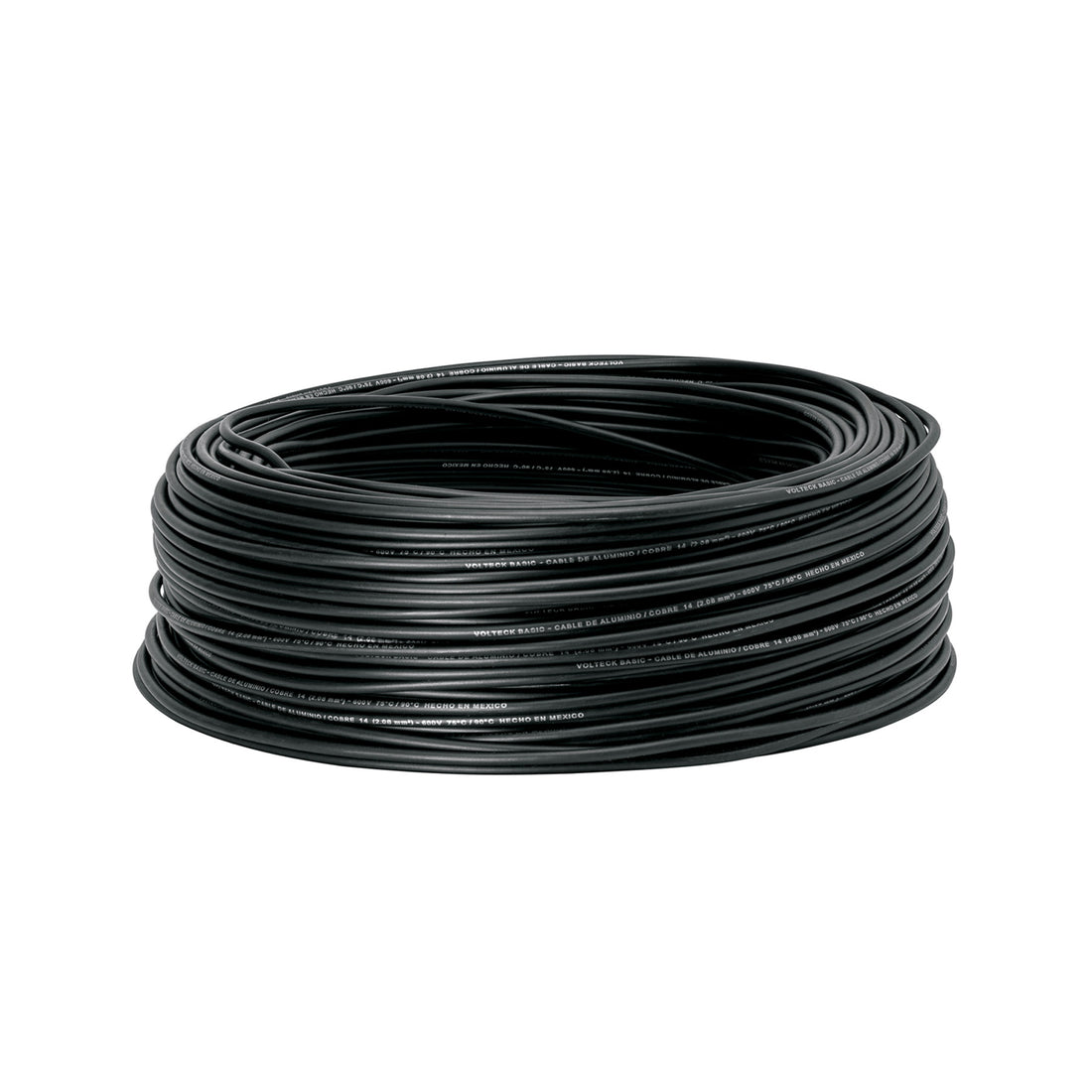 Rollo de 100 metros de cable THW CCA 14 AWG negro, BASIC