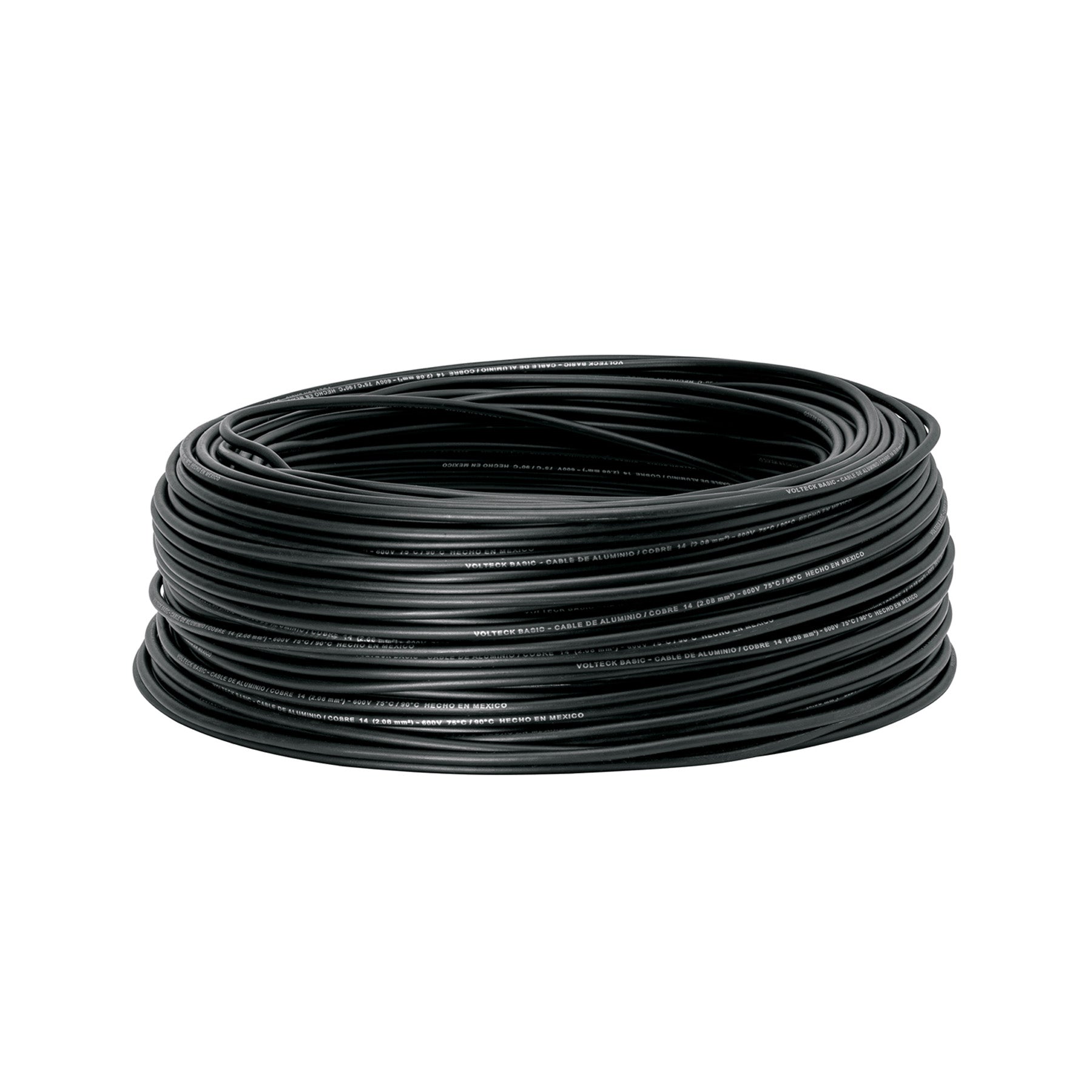 Rollo de 100 metros de cable THW CCA 14 AWG negro, BASIC