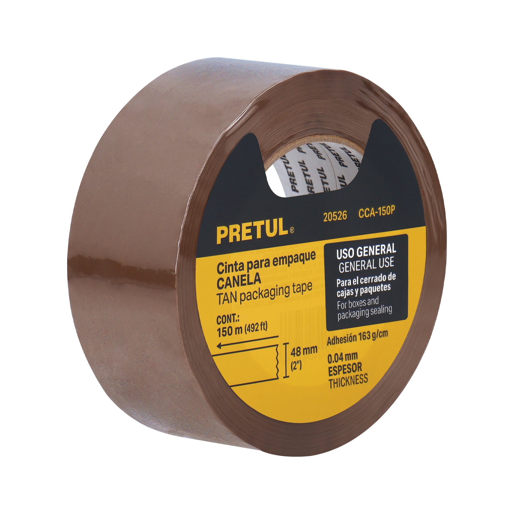 Cinta de empaque 48 mm x 150 m canela, PRETUL