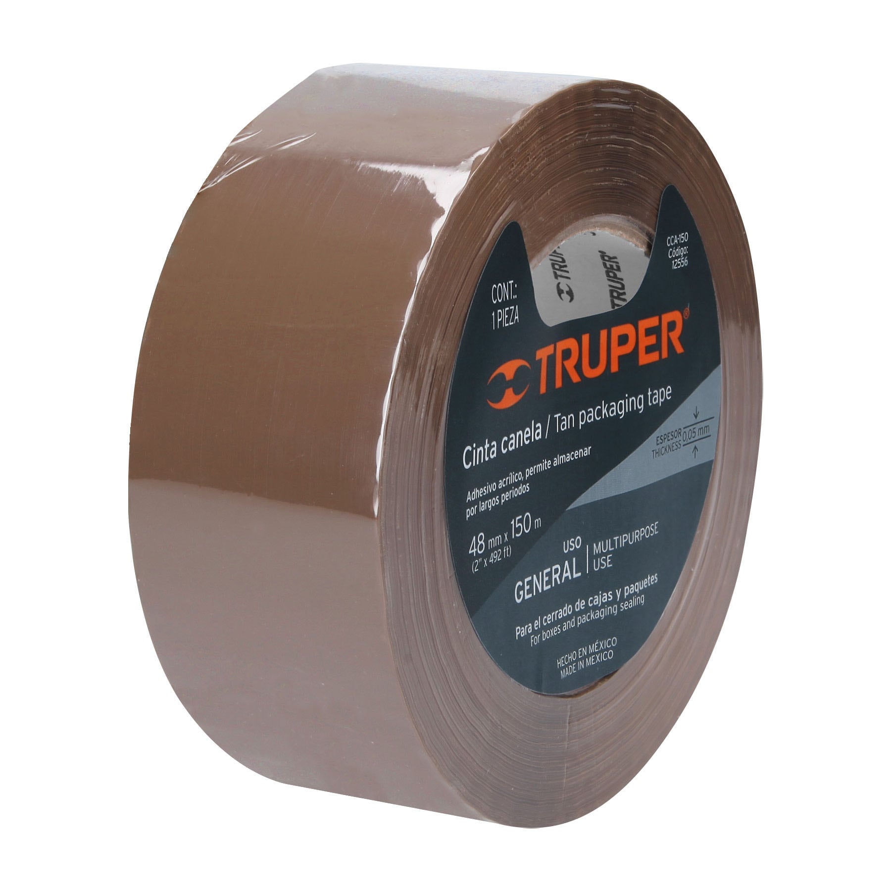 Cinta de empaque 48 mm x 150 m canela, TRUPER