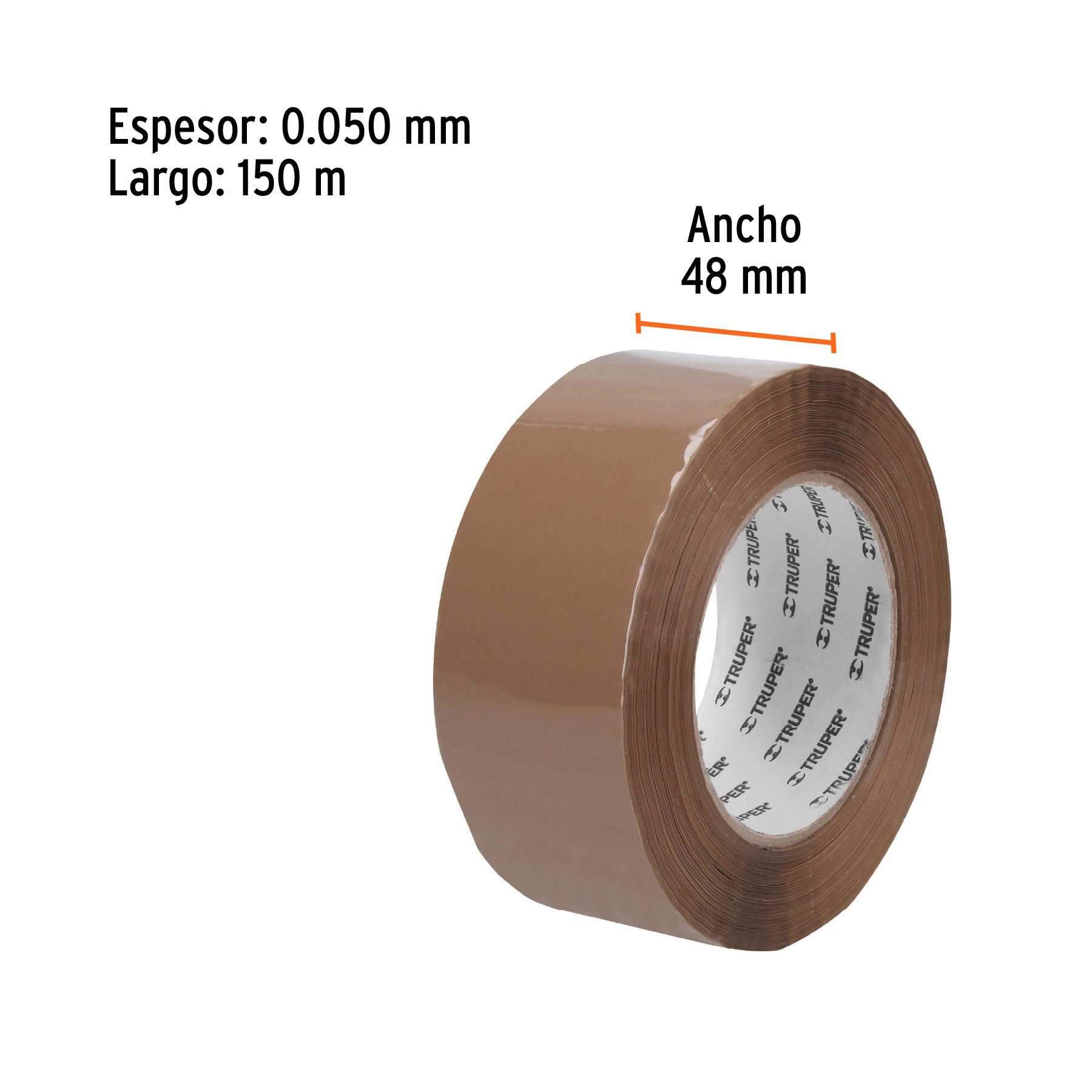 Cinta de empaque 48 mm x 150 m canela, TRUPER