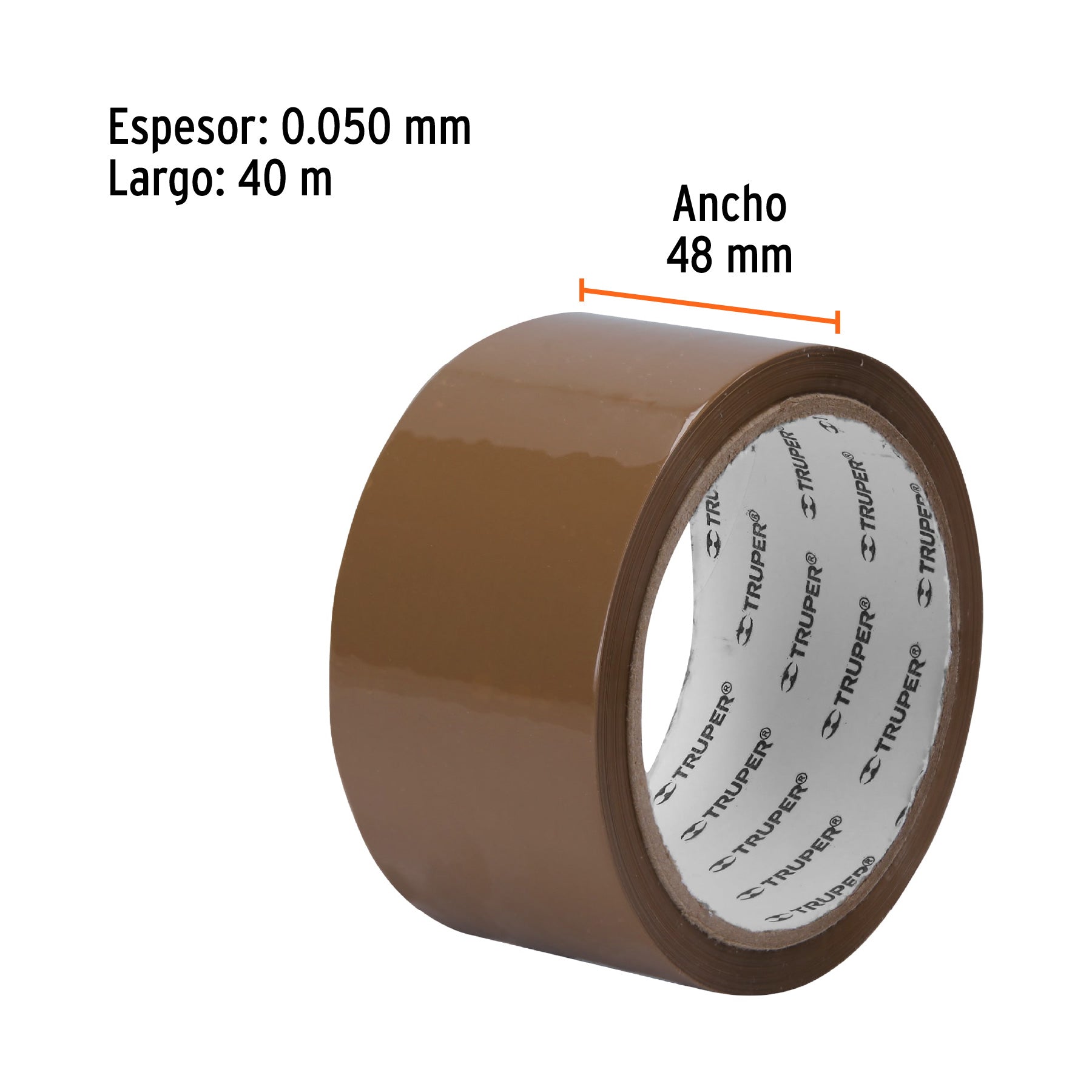 Cinta de empaque 48 mm x 40 m canela, TRUPER
