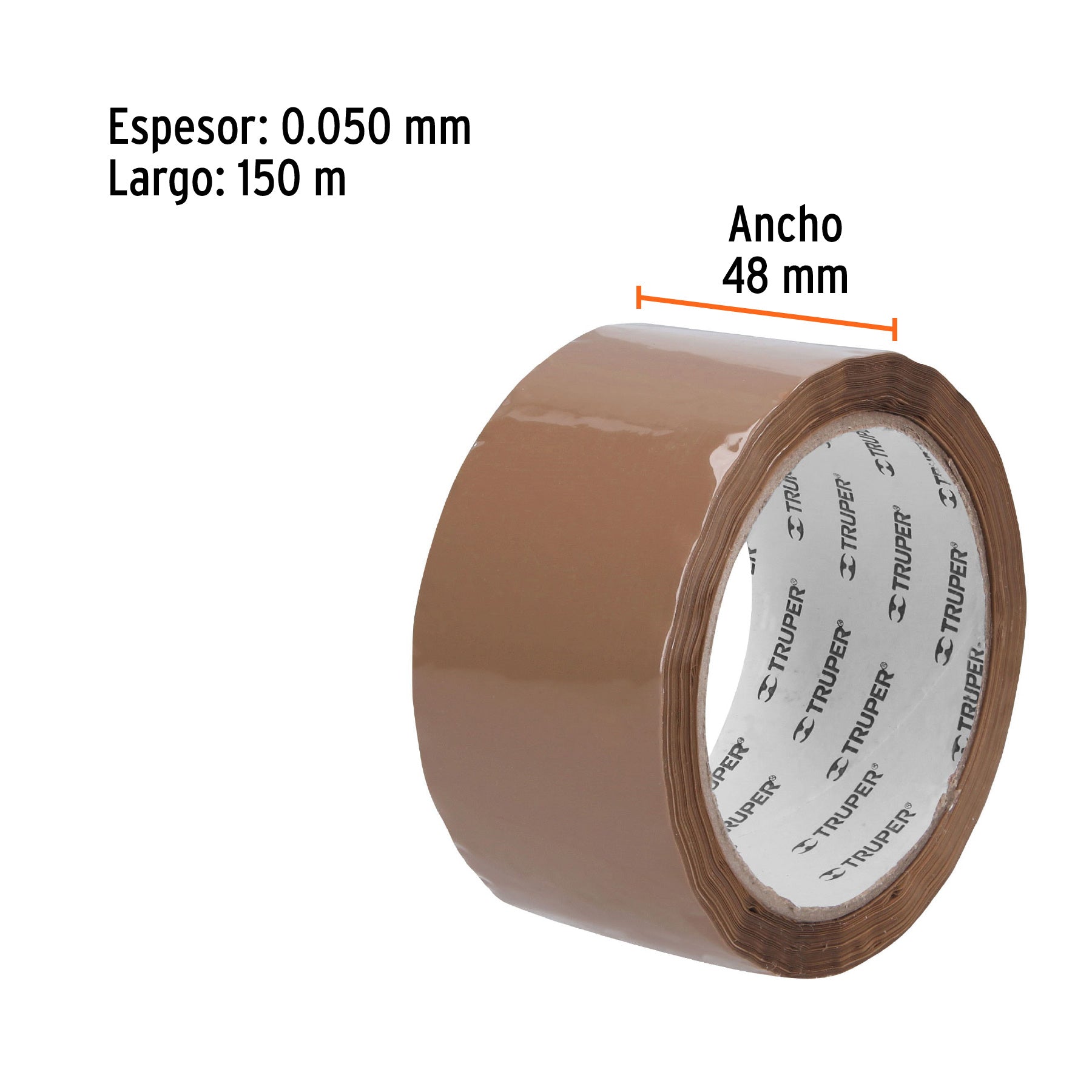 Cinta de empaque 48 mm x 50 m canela, TRUPER