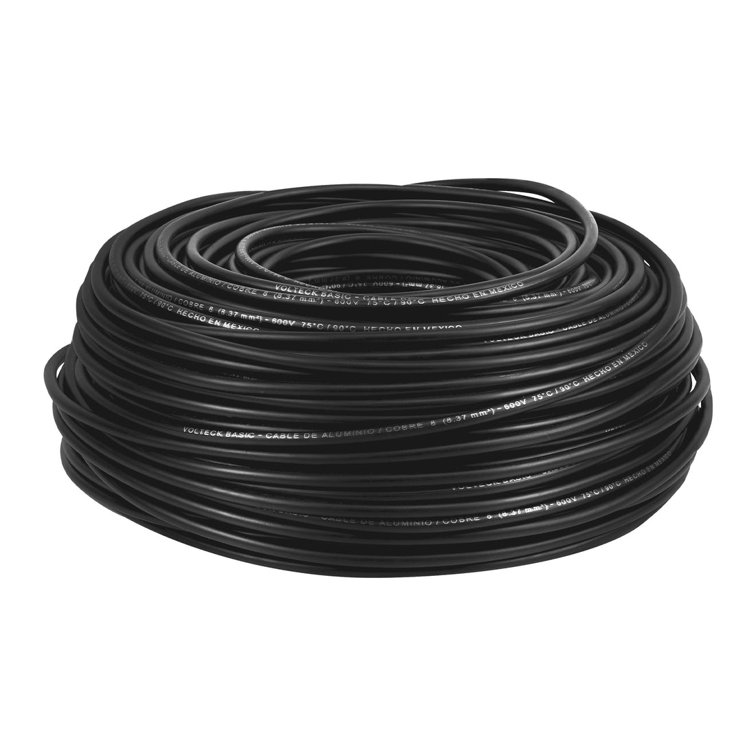 Rollo de 100 metros de cable THW CCA 8 AWG negro, BASIC