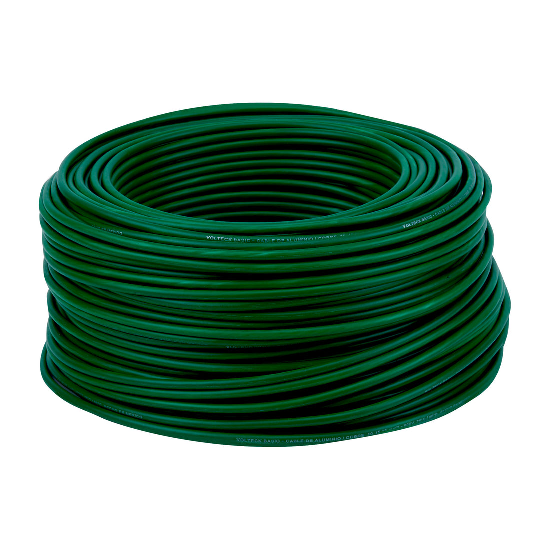 Rollo de 100 metros de cable THW CCA 8 AWG verde, BASIC