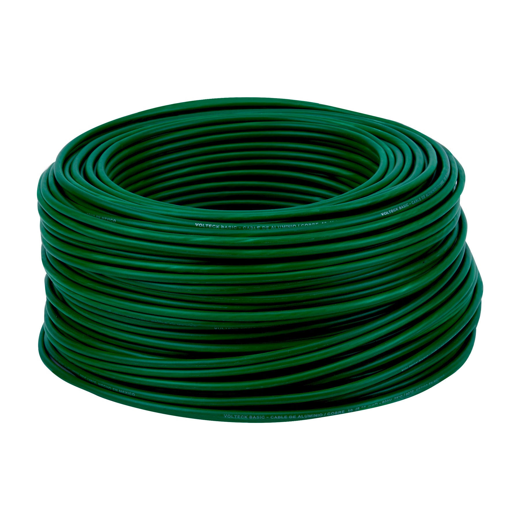 Rollo de 100 metros de cable THW CCA 8 AWG verde, BASIC