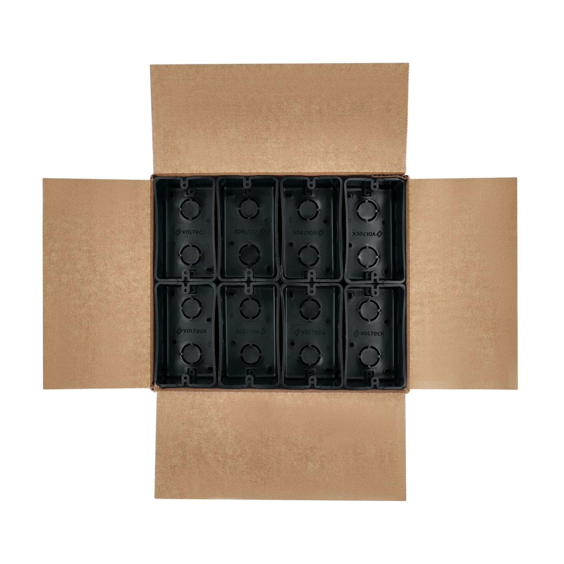 Caja tipo chalupa 2" x 4" plástica, VOLTECK