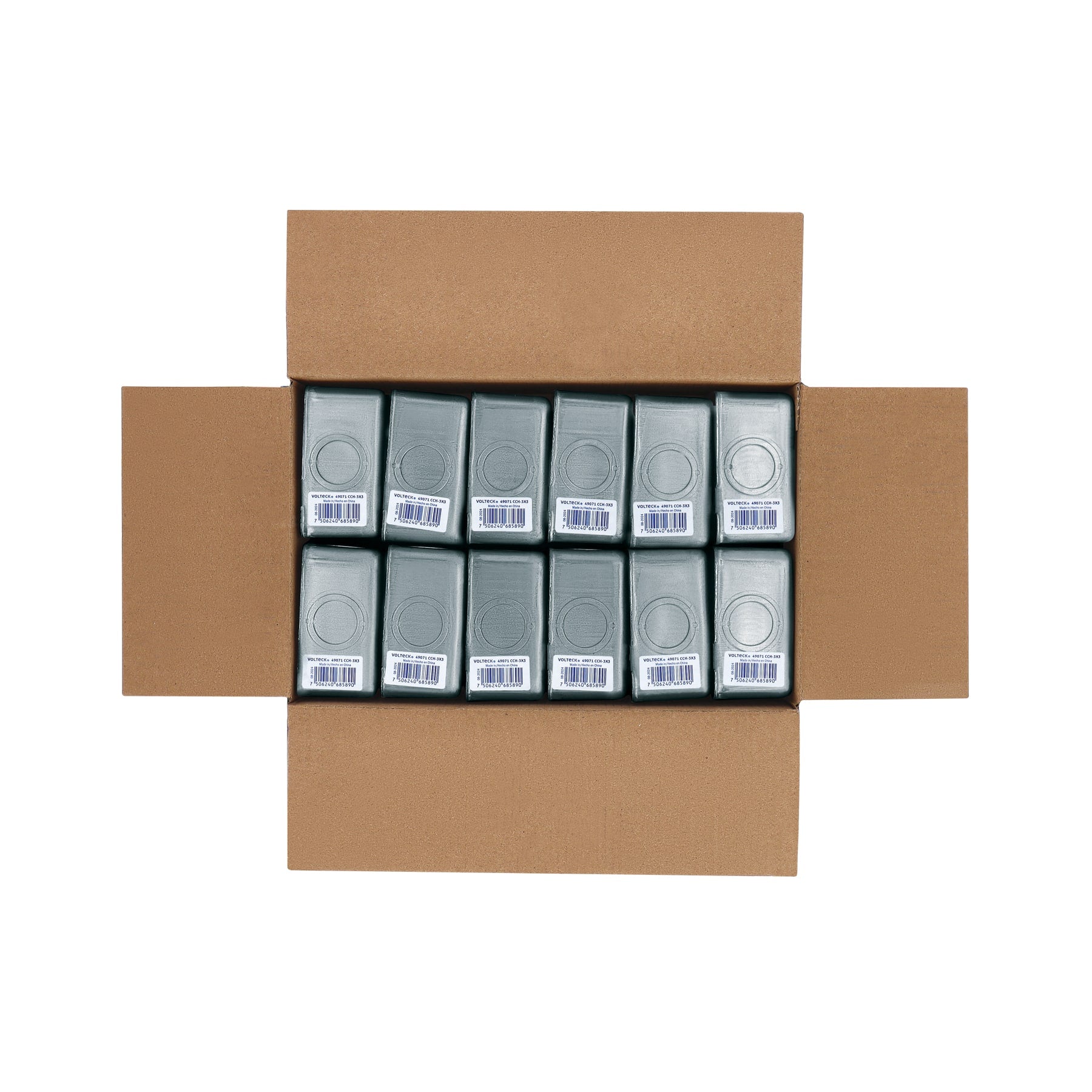 Caja cuadrada 3" x 3" reforzada, VOLTECK