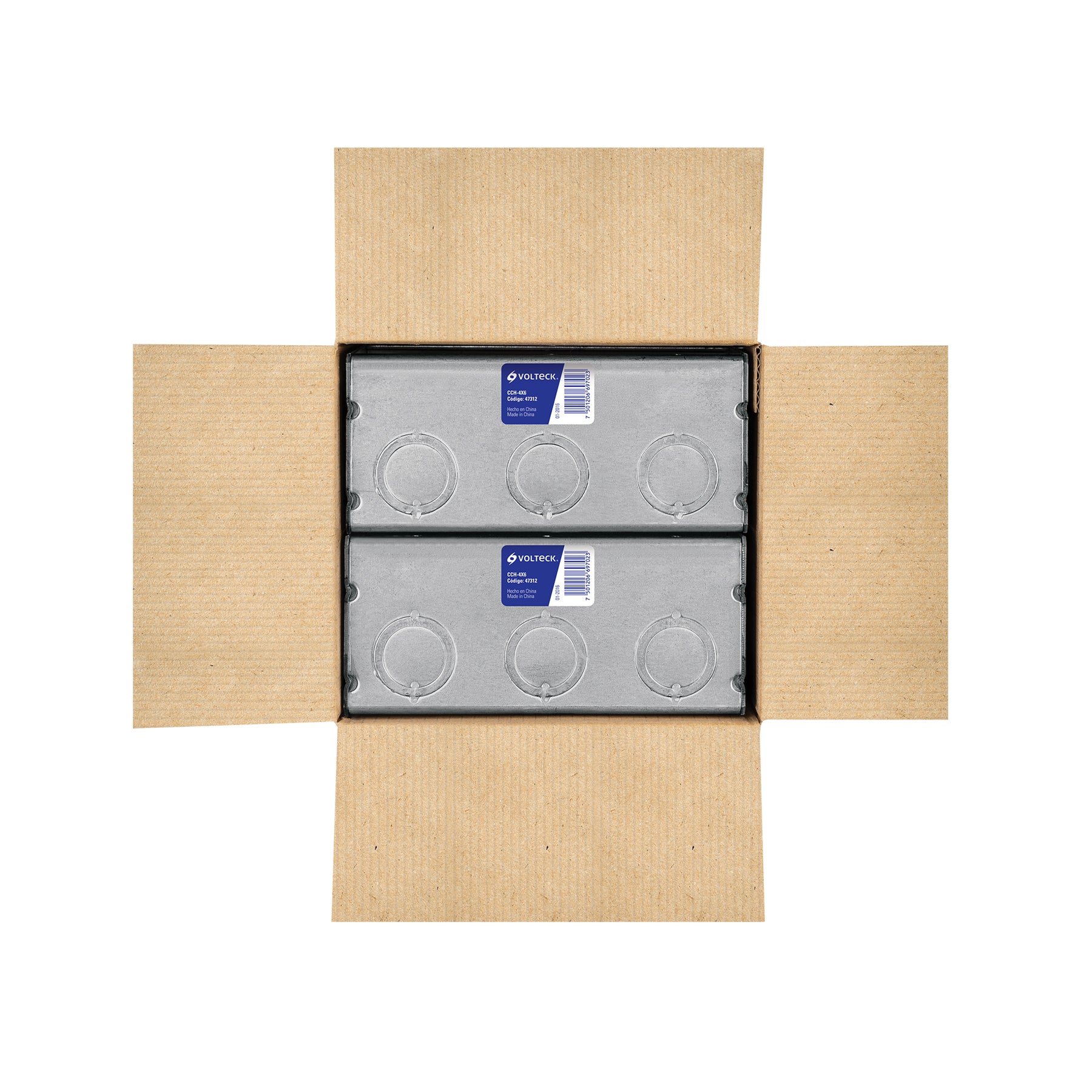 Caja triple 4" x 6" reforzada, VOLTECK