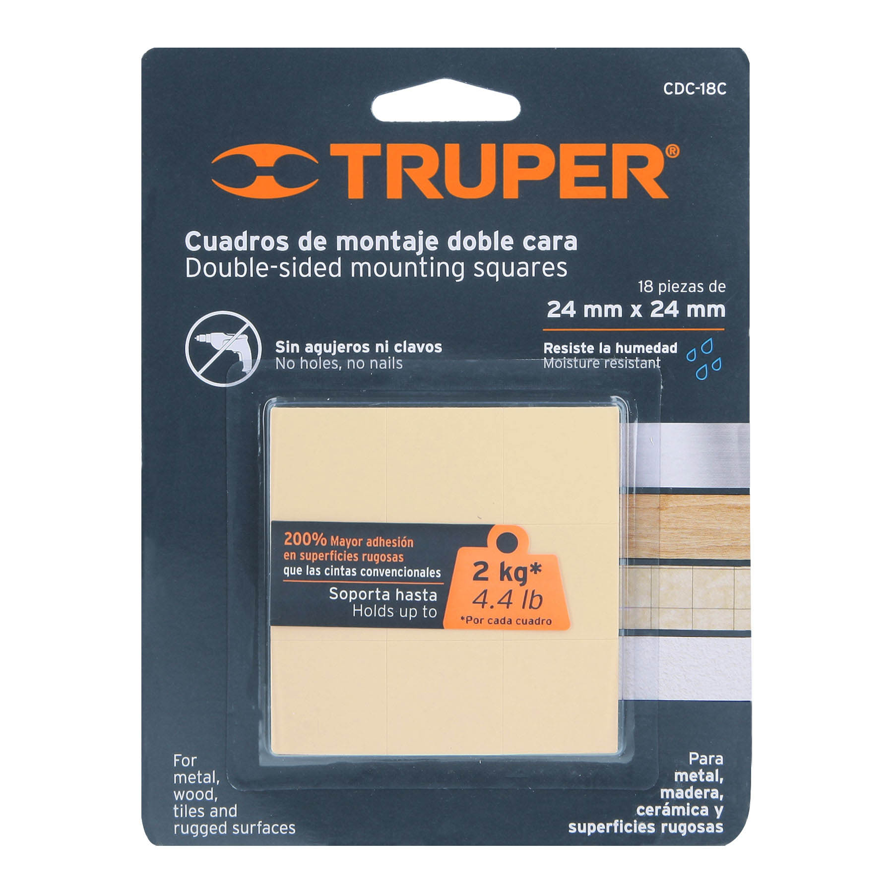 Blíster con 18 cuadros de montaje de 24 mm x 24 mm, TRUPER