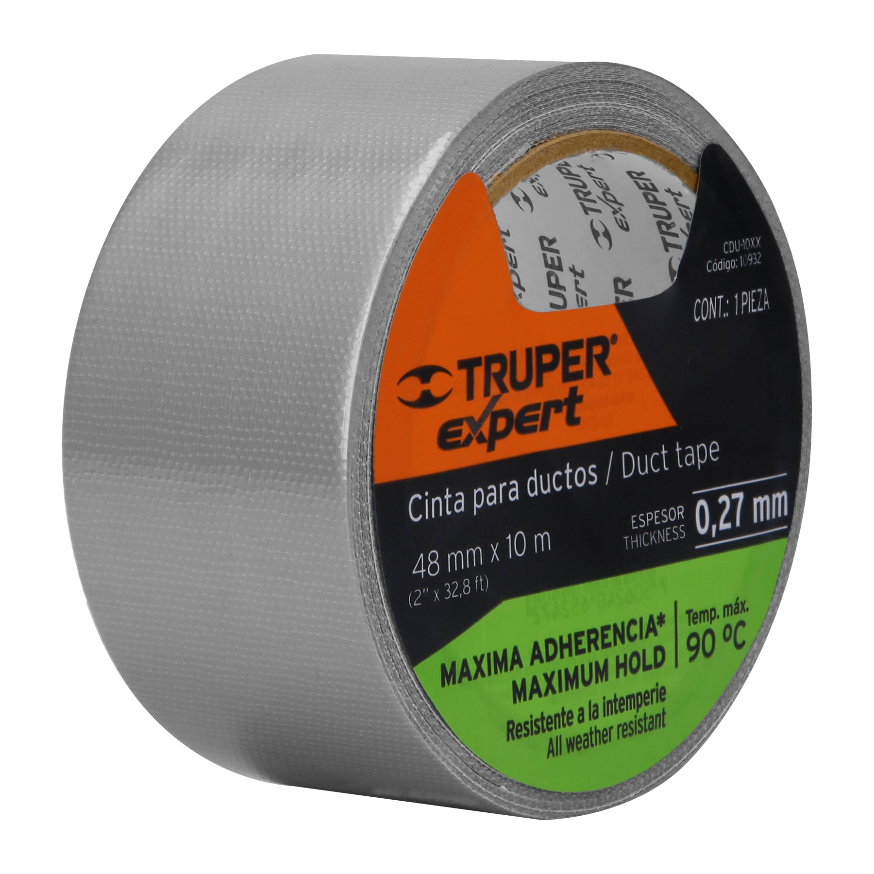 Cinta para ducto 10m x 48mm, espesor 0.27mm, EXPERT