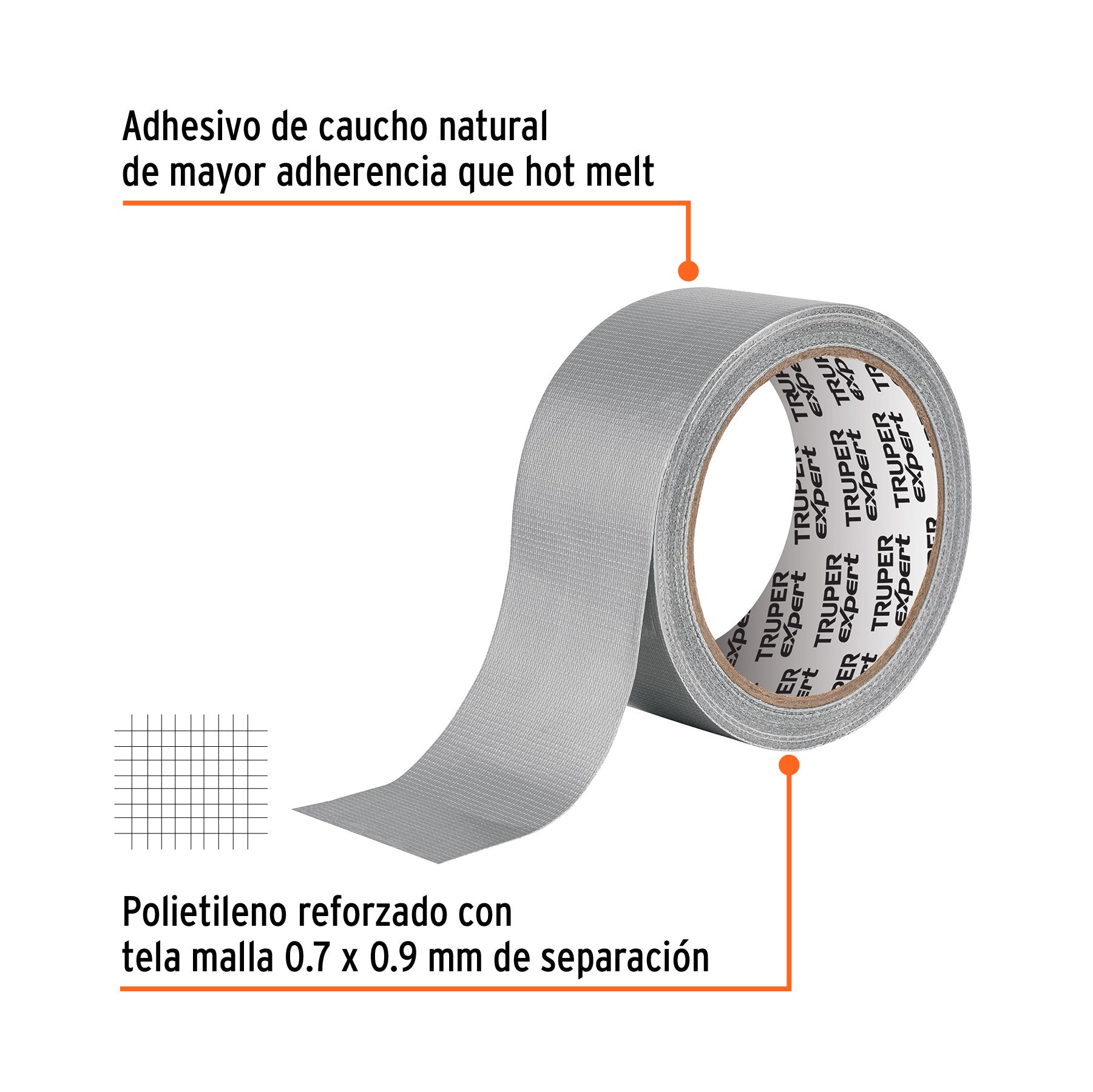 Cinta para ducto 10m x 48mm, espesor 0.27mm, EXPERT