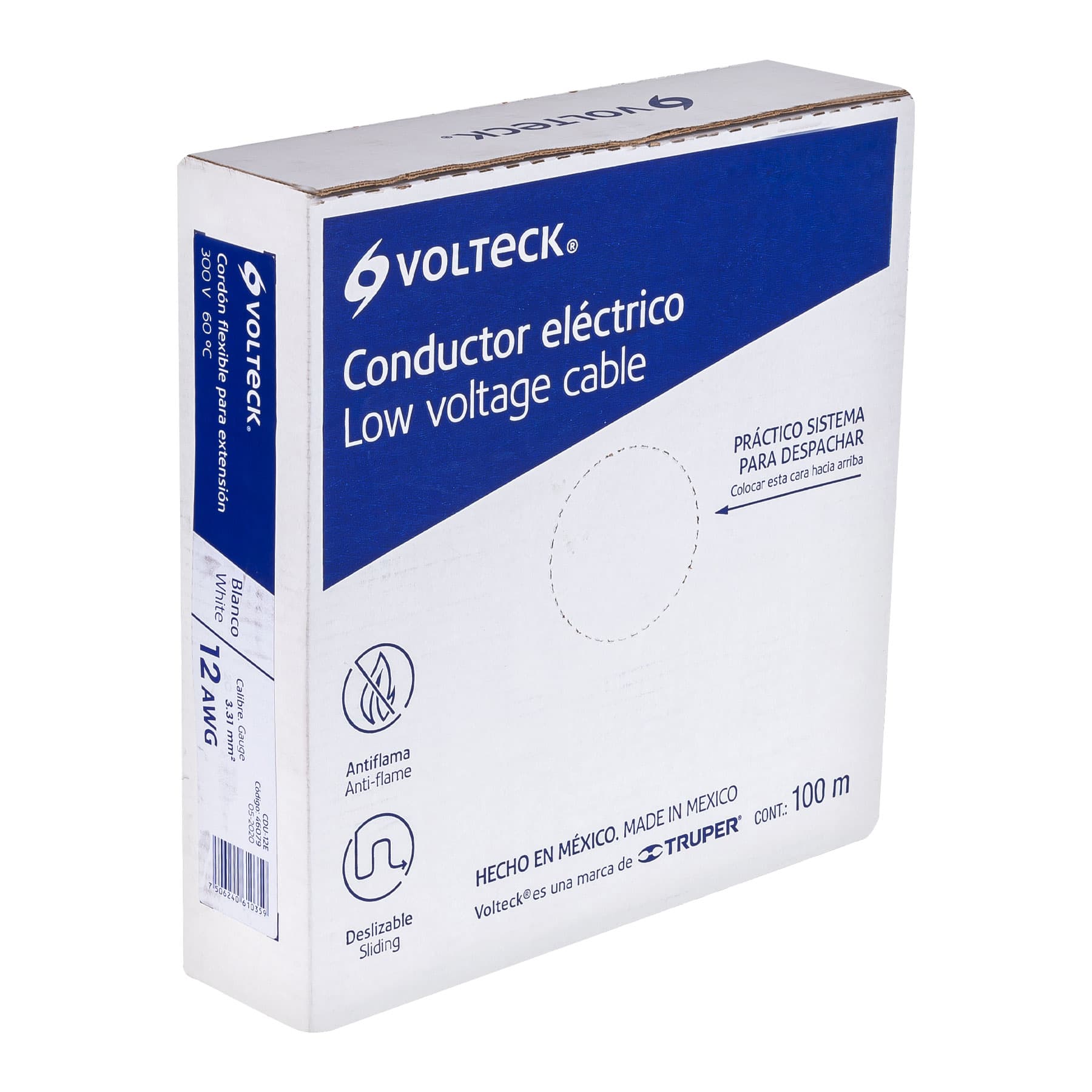 Rollo de 100 m cordón dúplex 12 AWG, VOLTECK