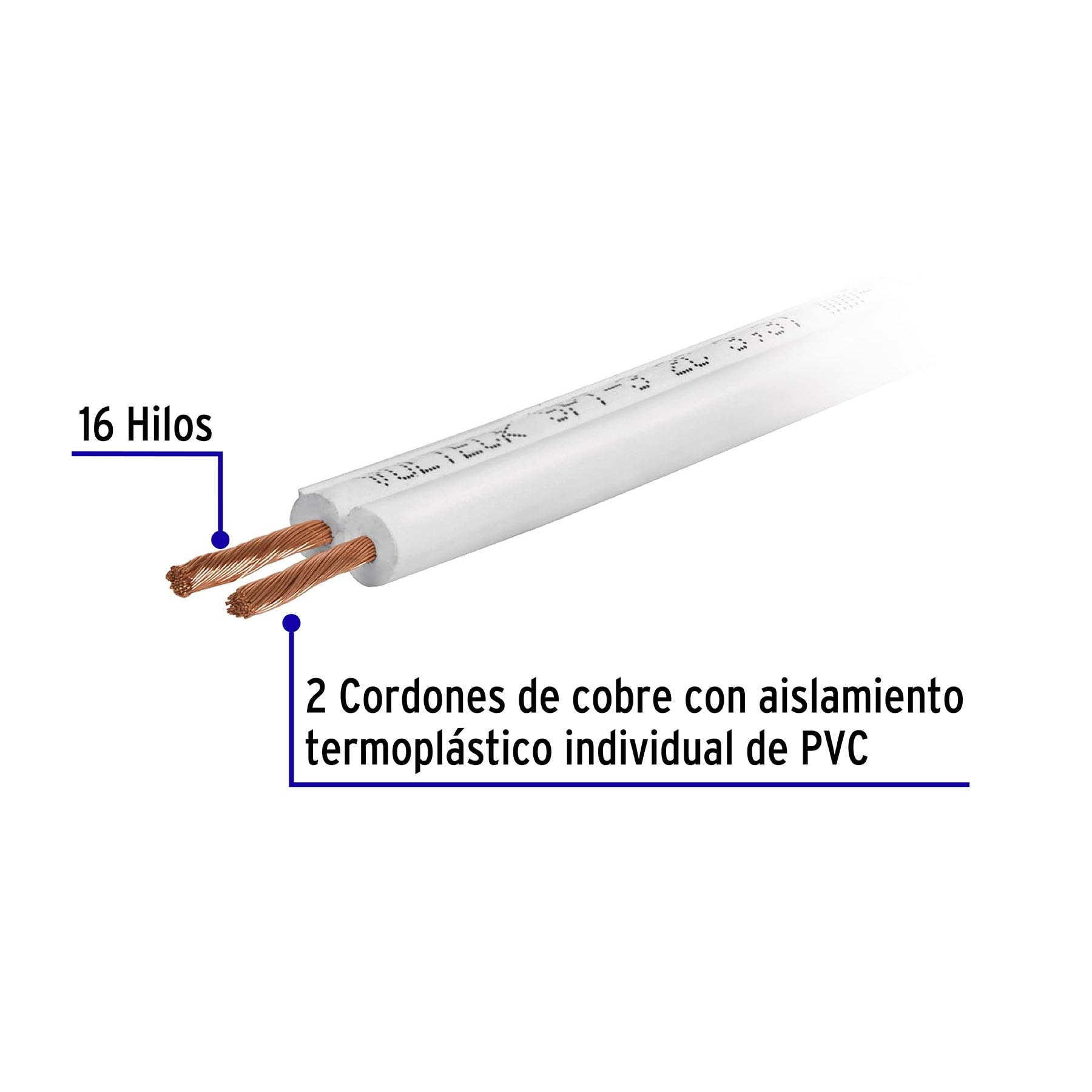 Carrete con 20 m cordón dúplex flexible SPT 18 AWG, VOLTECK