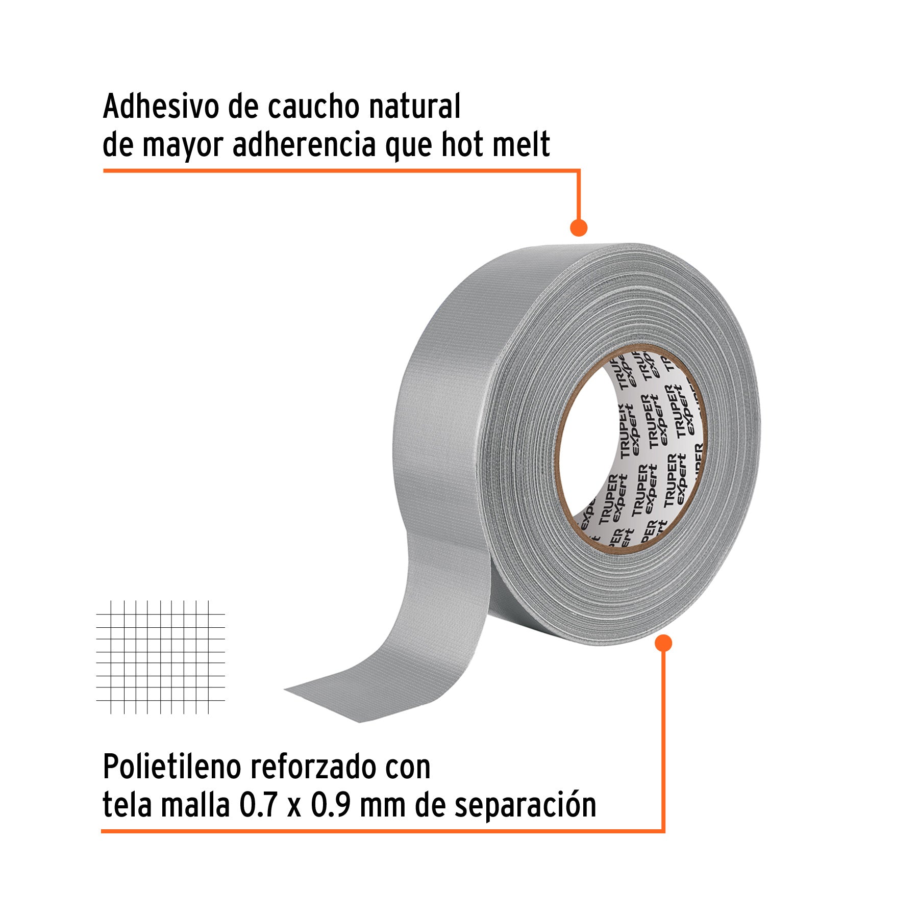 Cinta para ducto 50m x 48mm, espesor 0.27mm, EXPERT