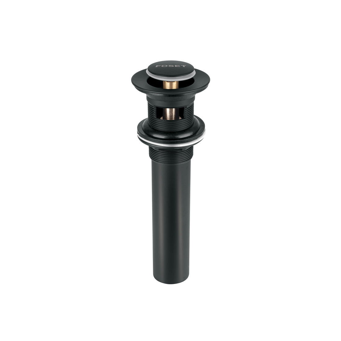 Contra para lavabo, con rebosadero, sistema push, negro