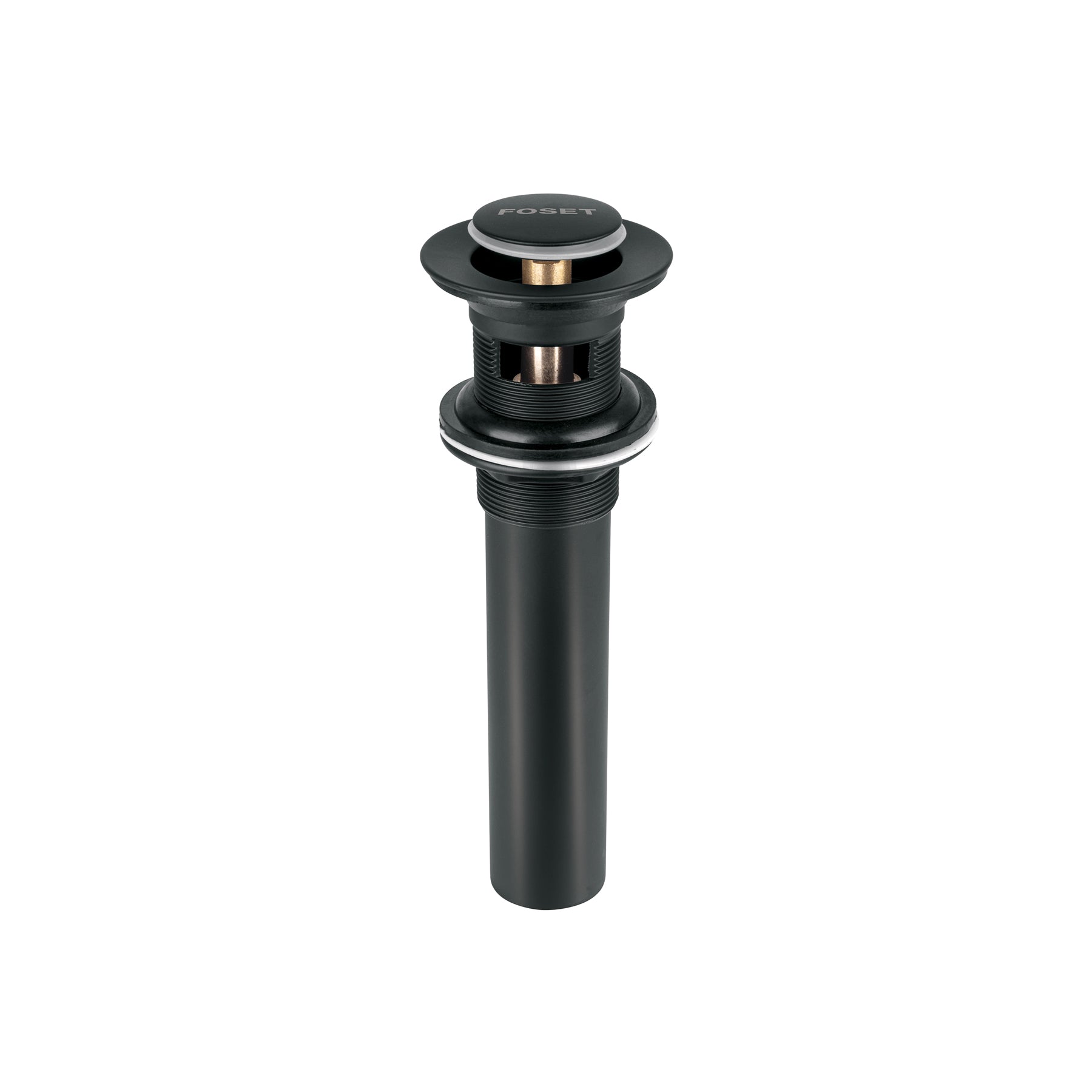 Contra para lavabo, con rebosadero, sistema push, negro