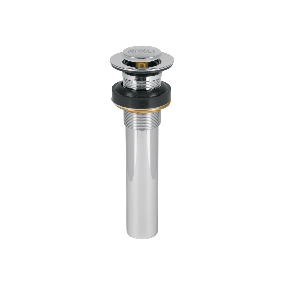 Contra para lavabo, sin rebosadero, sistema push, cromo
