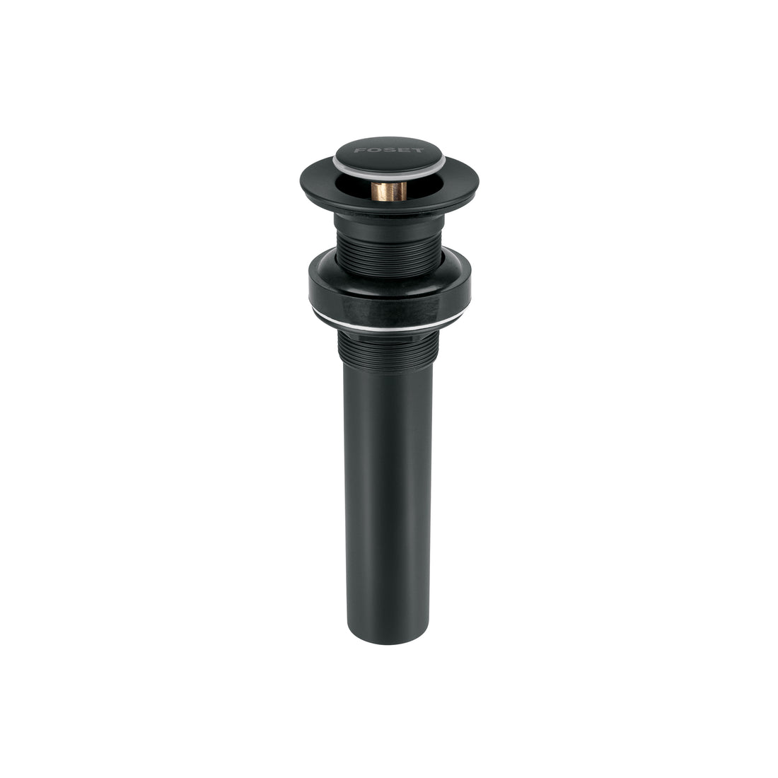 Contra para lavabo, sin rebosadero, sistema push, negro